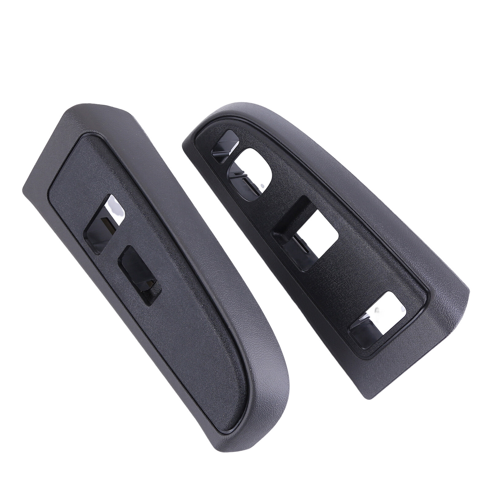Pair Power Window Switch Bezels For 04-07 Silverado Sierra Front Door Pewter