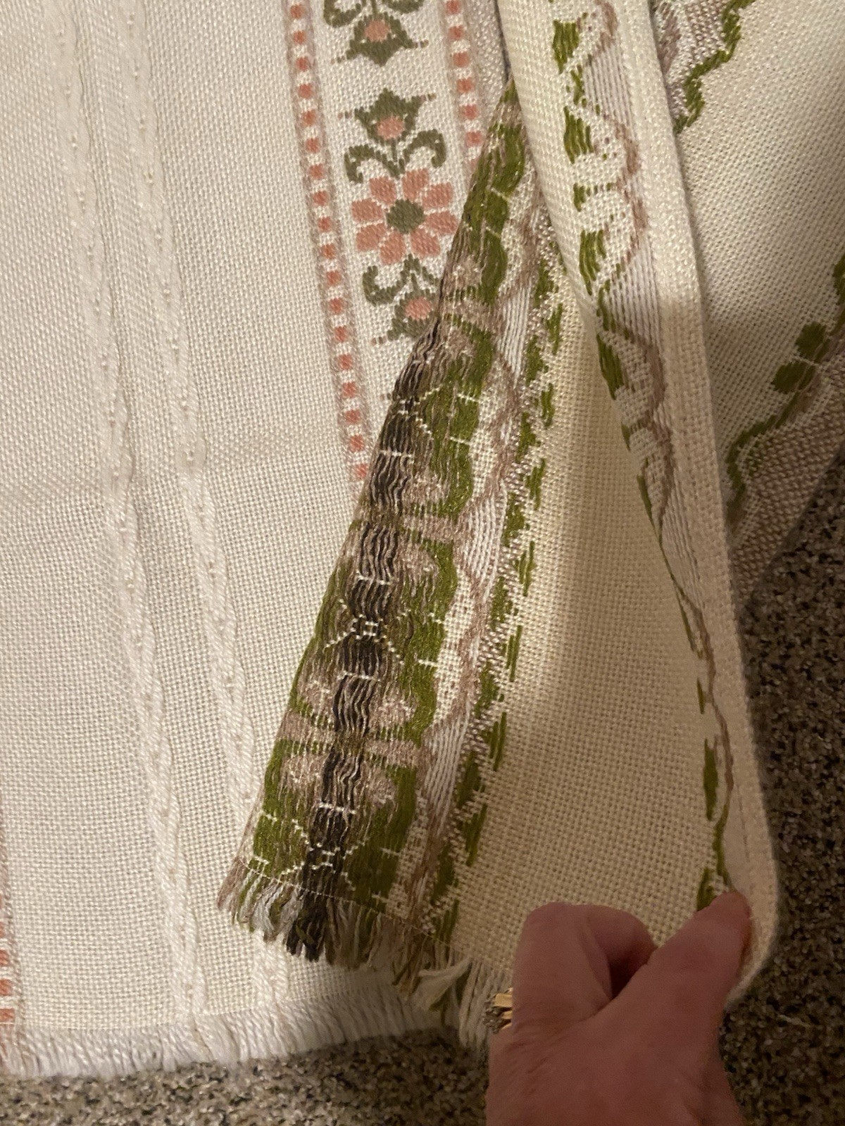 Two Vintage Woven Embroidered Table Runners Areda Heintextillen Germany