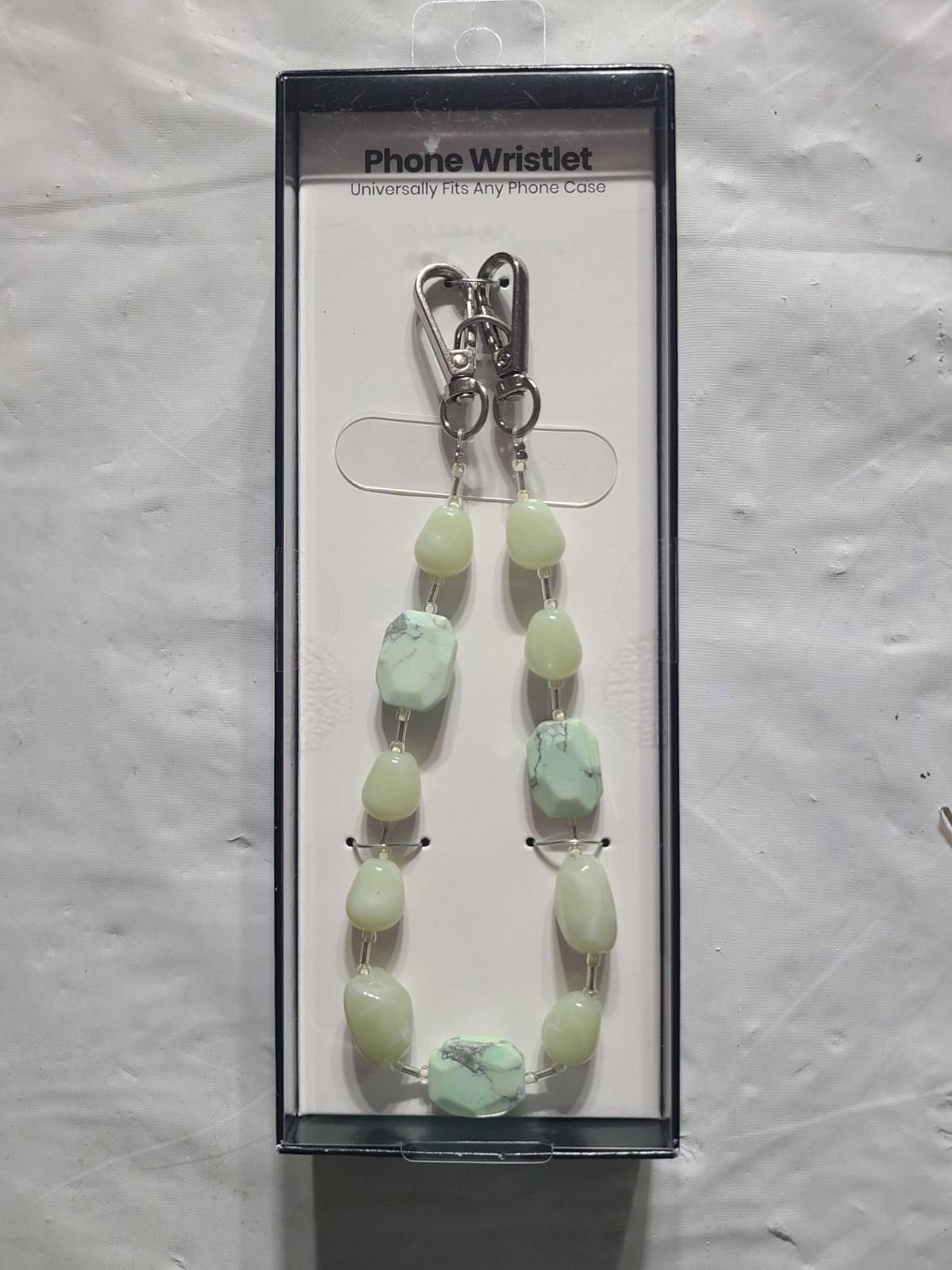 Hello Lux Phone Wristlet Jade Green Stone