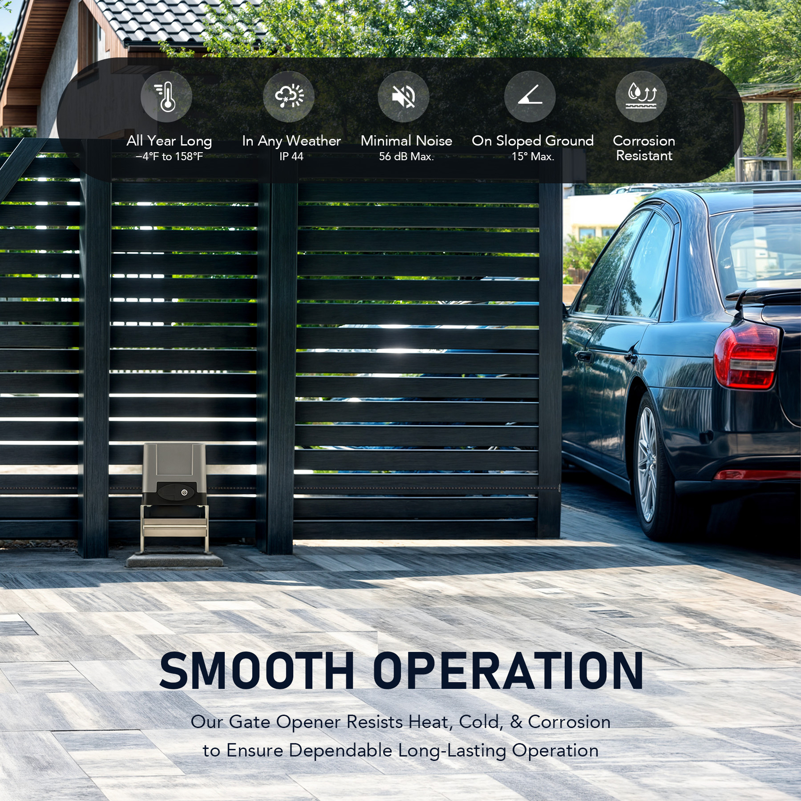 Automatic Sliding Gate Opener Hardware Driveway Security Gate Operator Kit 600kg