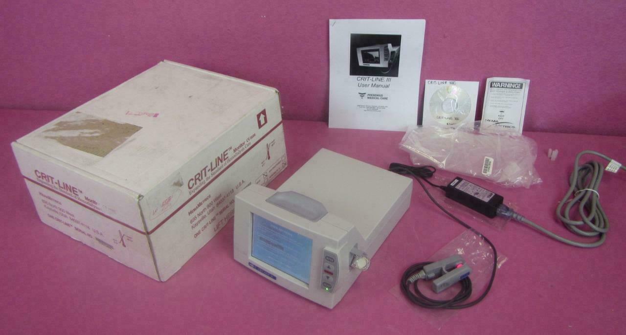 NEW Fresenius Crit-Line III Blood Levels Hematocrit HCT Monitor 26 HRS Memory
