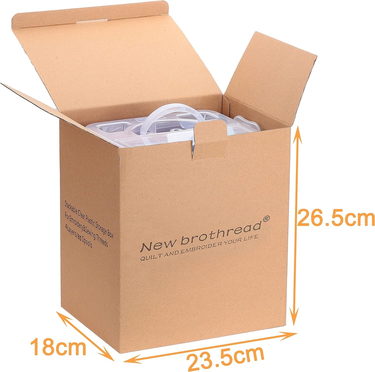 Premium 80-Spool Polyester Embroidery Thread Collection in Clear Storage Box