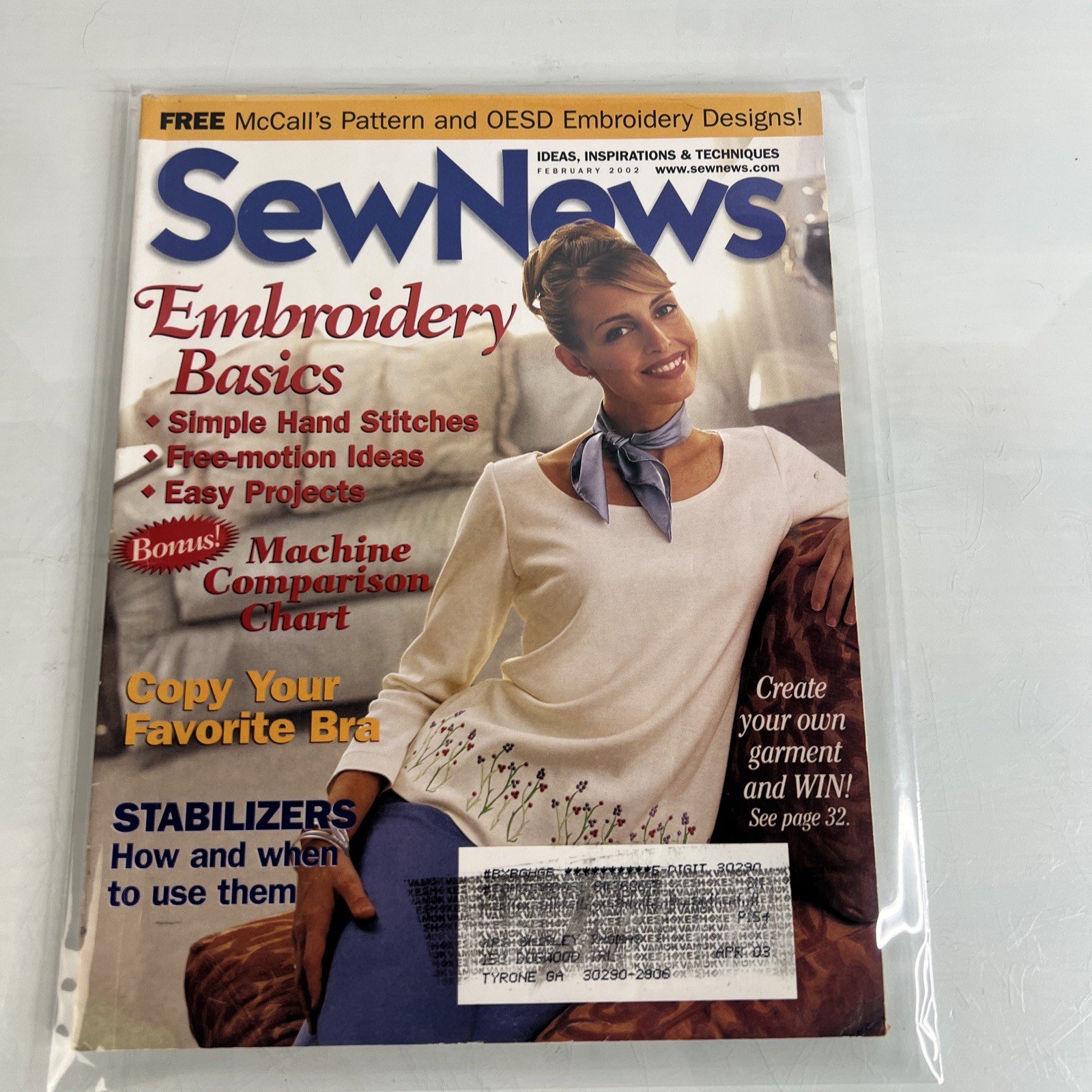 Sew News Magazine February 2002 Ideals Inspirattions & Techniques