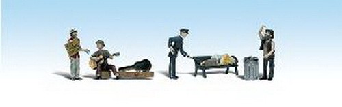Woodland Scenics A2196 N Scale Park Bum Figures  (Set of 6)