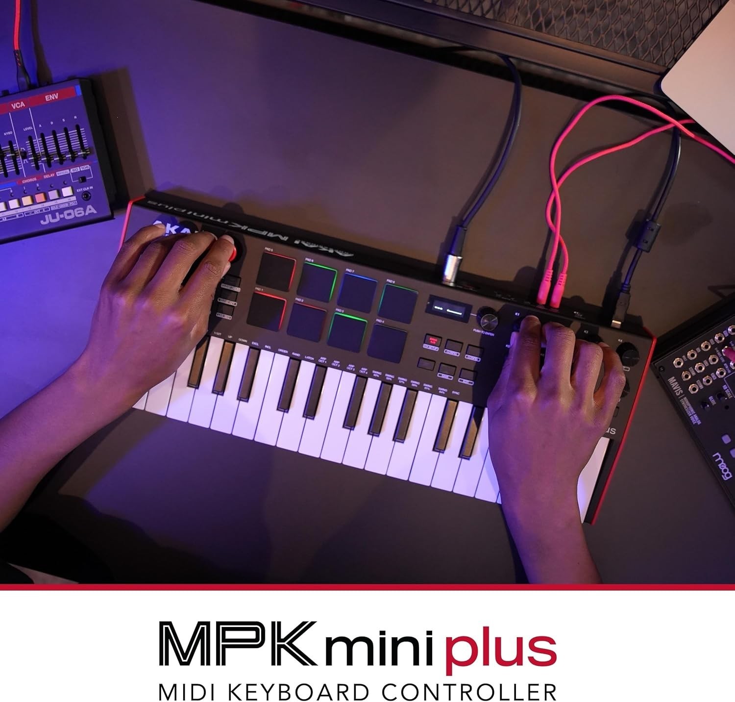 MPK Mini Plus - USB MIDI Keyboard Controller with 37 Mini Keys, 8 MPC Pads, S...