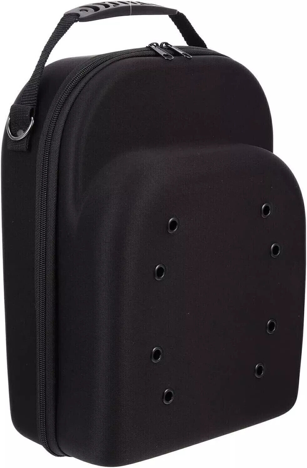 Baseball Cap Carrier Hat Box Travel Case for Hats Caps Fits 6 Hats Black Zipper.