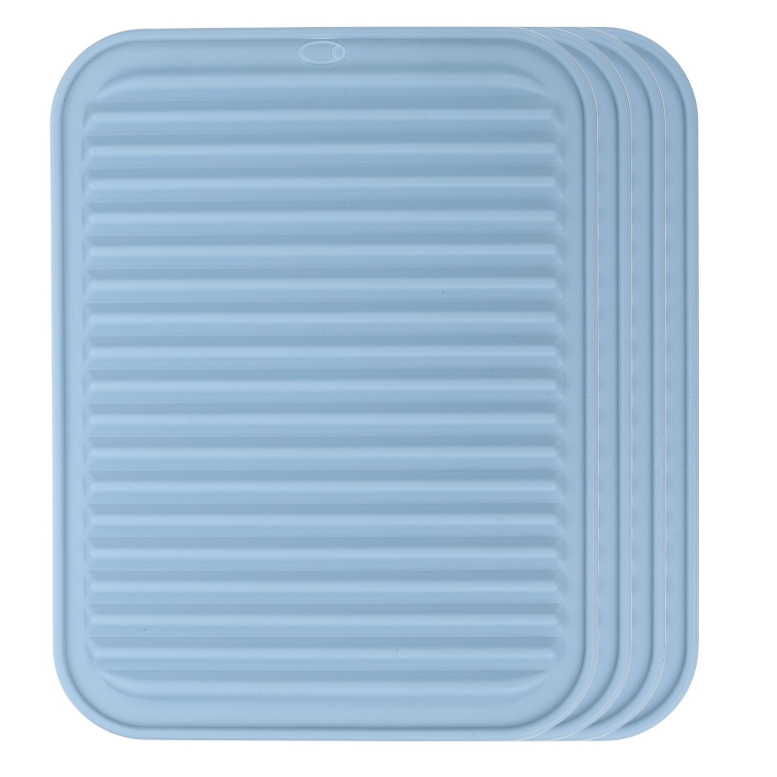 4Pack Silicone Dish Drying Mat, 9"x12" Trivets for Hot Pots and Pans, Blue