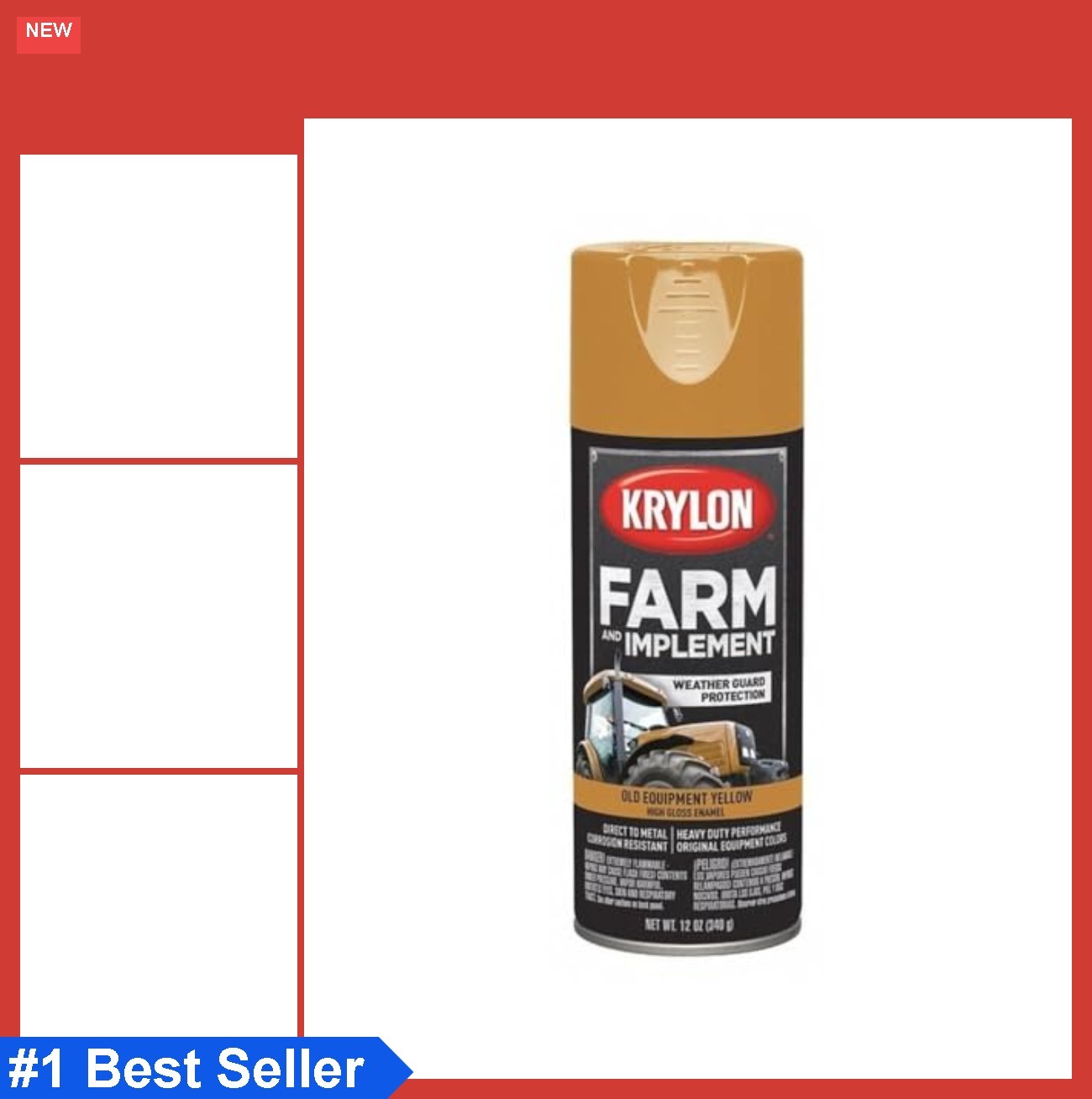 High Gloss Old Equipment Cat Yellow Spray Paint, 12oz - Rust Resistant Finish