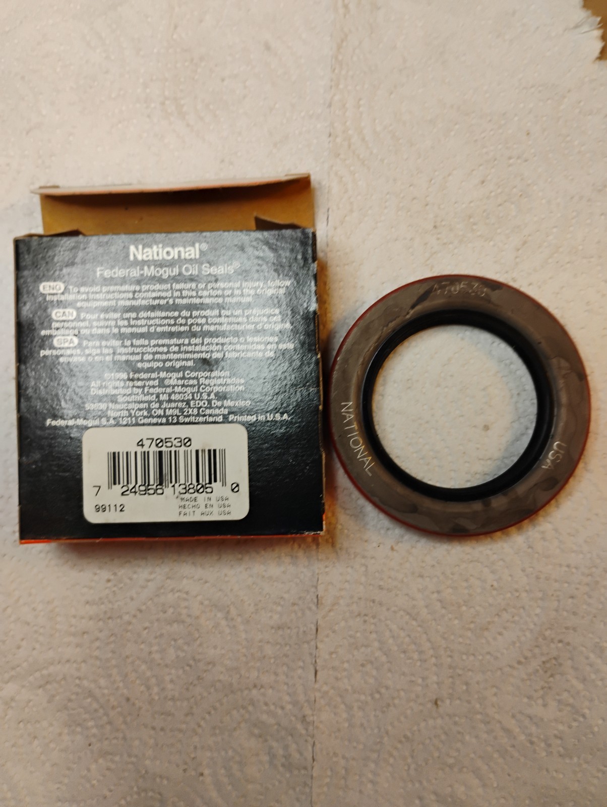 Timken Federal Mogul 470530 2" Shaft Dia x 3.001" OD x .375" W Nitrile Oil Seal