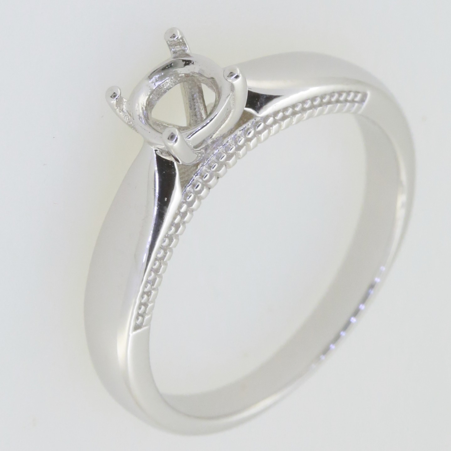 Sterling Silver Semi Mount Ring Round RD 11x11mm Solitaire