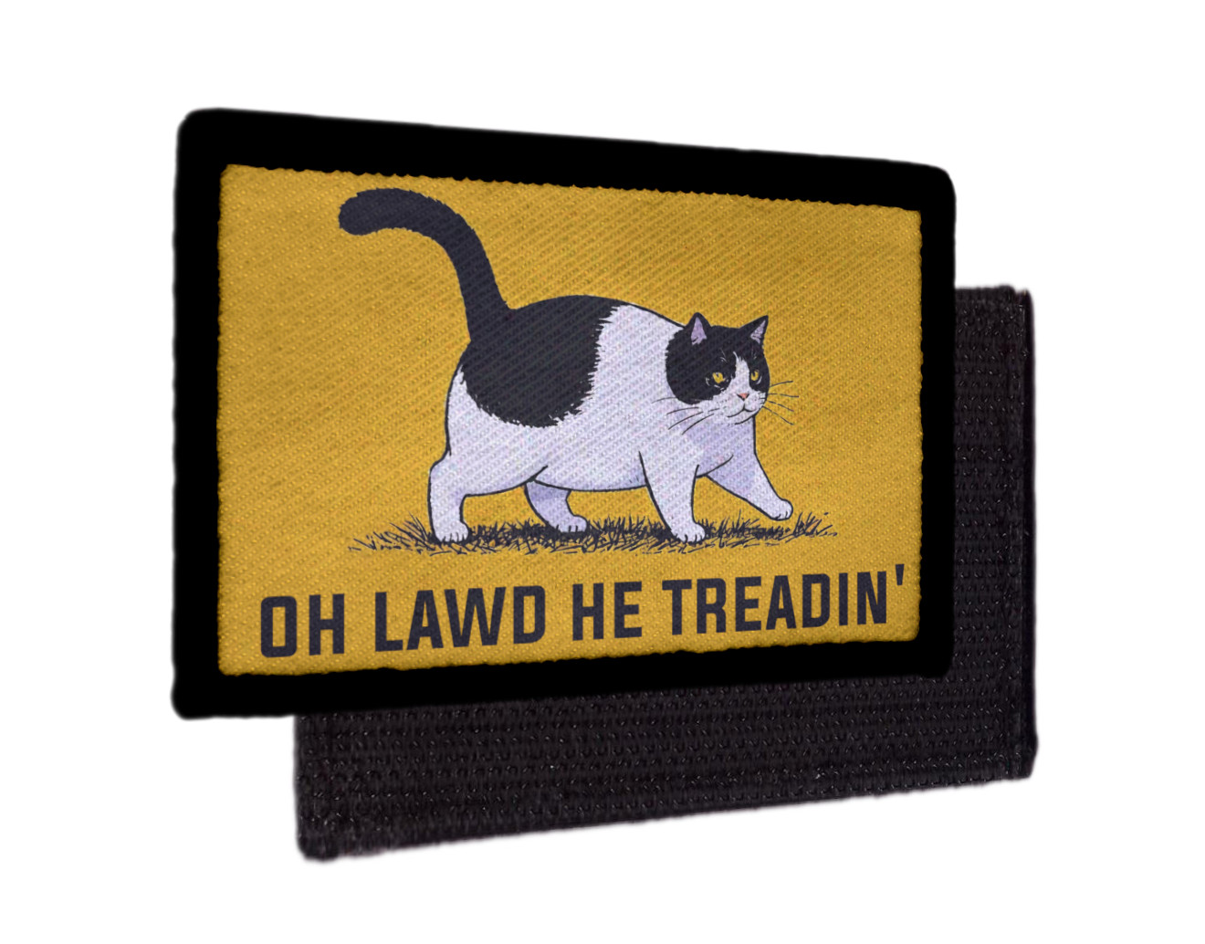 Oh Lawd He is Treading Cat Meme Gadsden Flag Patch Morale Hook [sub]