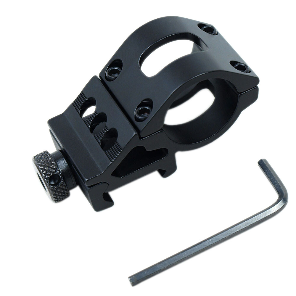 1" Low Profile See-Thru Scope Ring for Laser / Flashlight QR Offset Side Mount