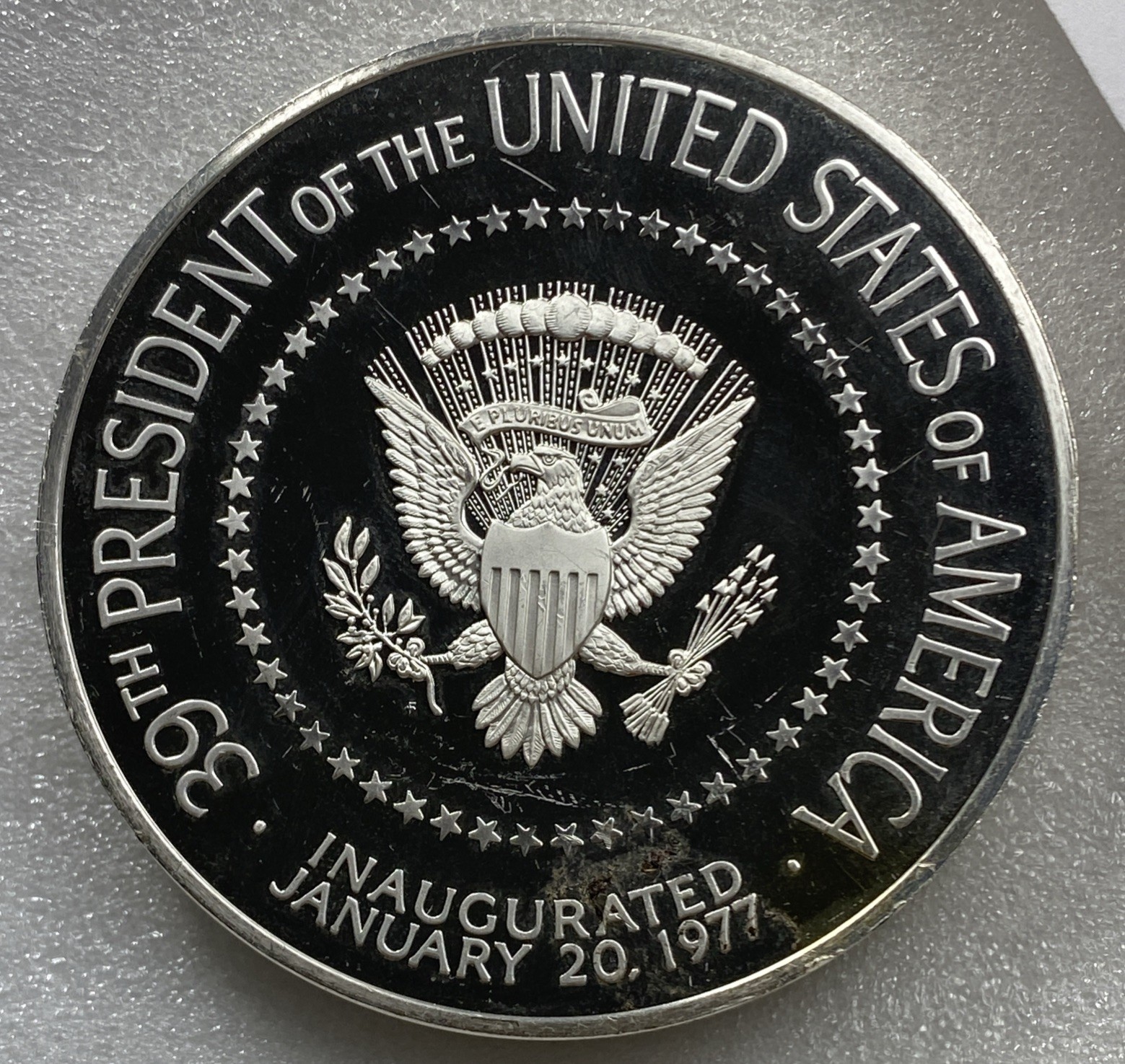 Vintage 1977 Jimmy Carter 6.4oz .999 Fine Silver Bullion Coin #1