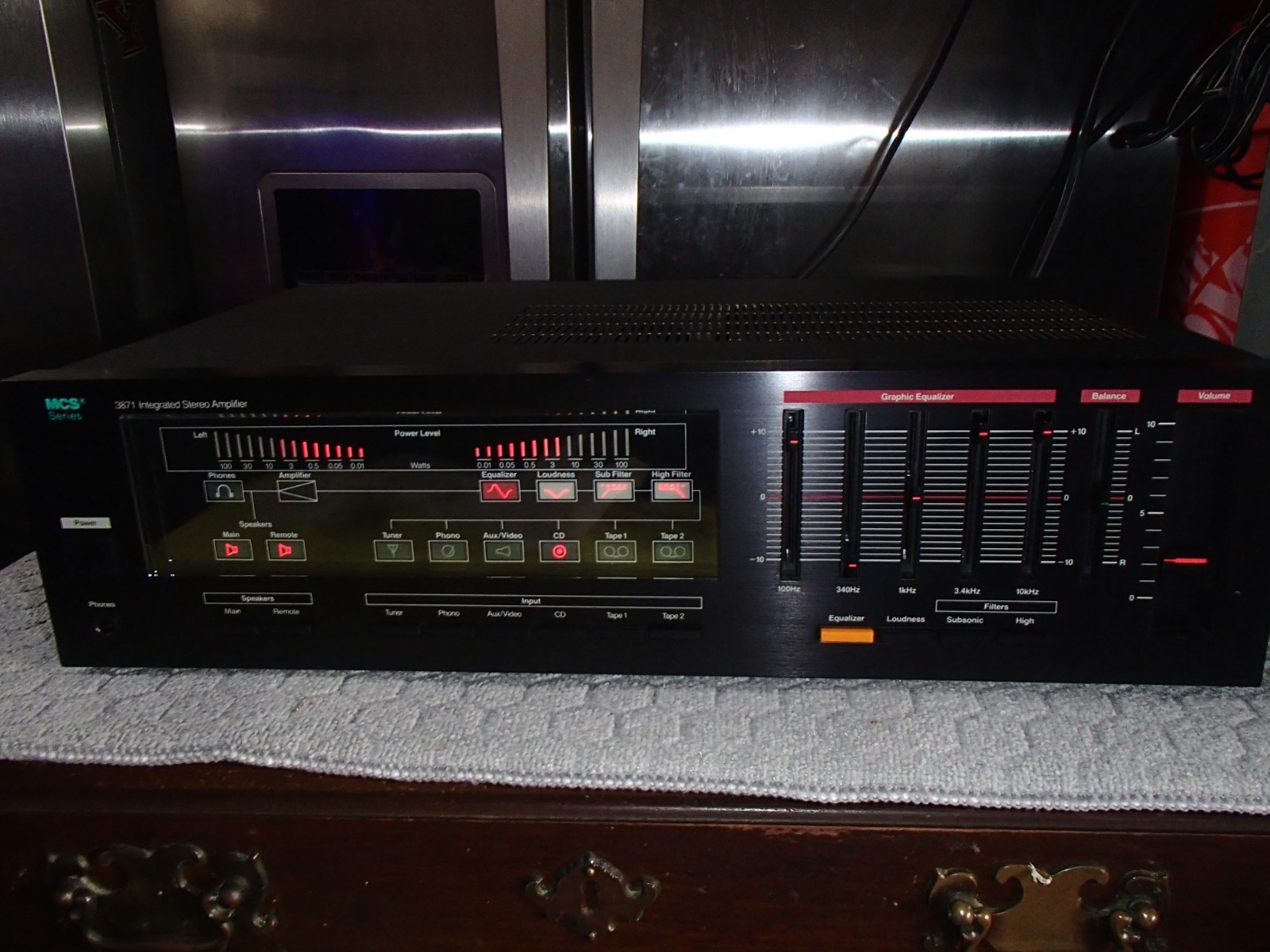 mcs 3871 stereo integrated amplifier tested working.