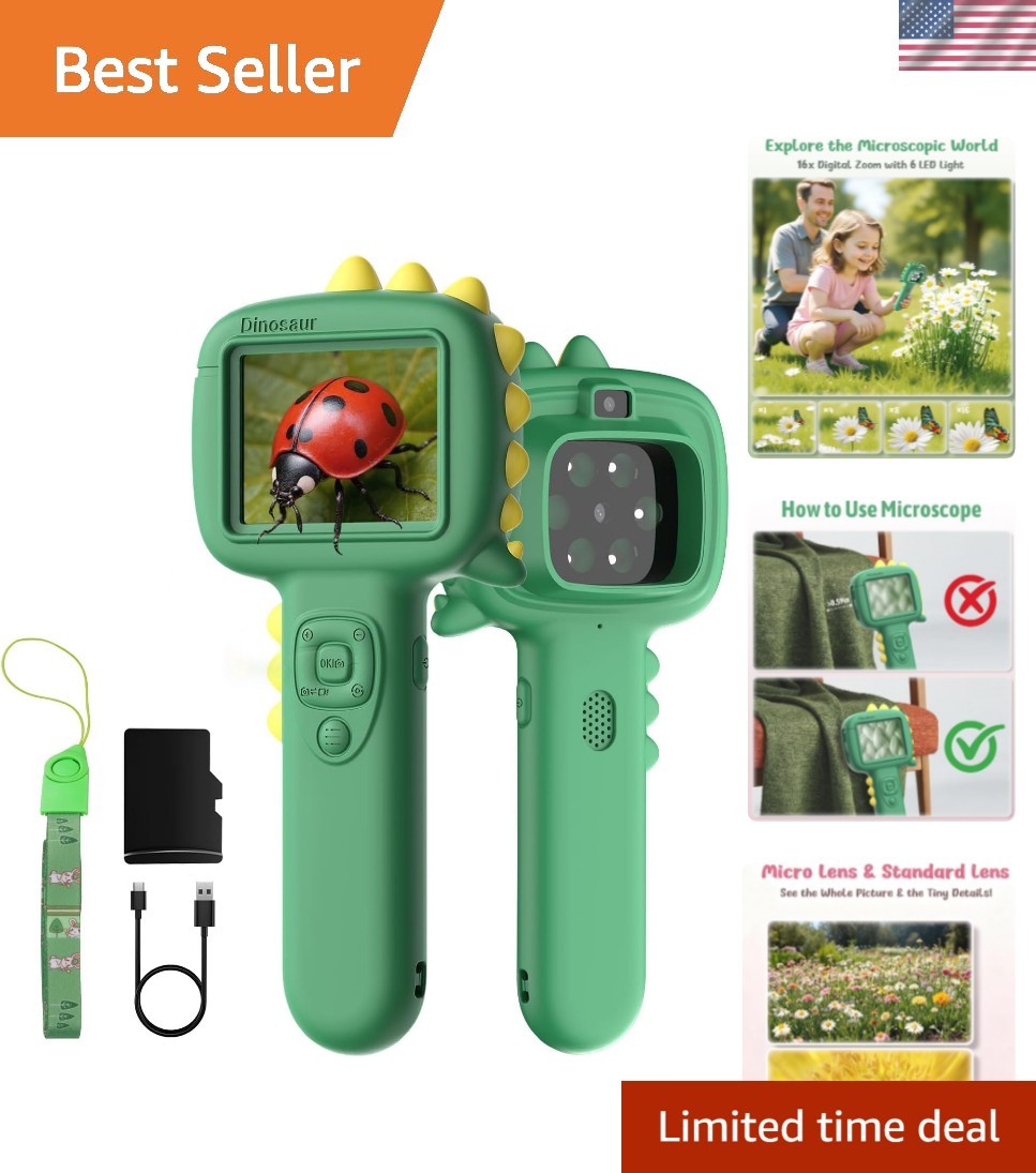 Microscope Camera for Kids Gifts Toys- Handheld Pocket Microscopes with 2.4" ...