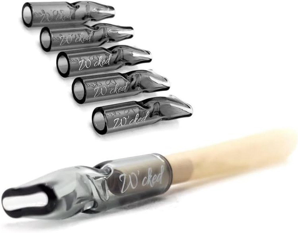 5PCS Reusable  Glass Filter Tips for Pre Rolled Rolling Paper Cones, Slim Cig...