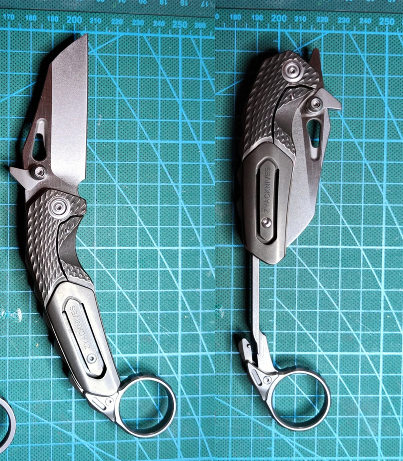 Zyac Z02 Titanium Karambits with Removable Tail Ring