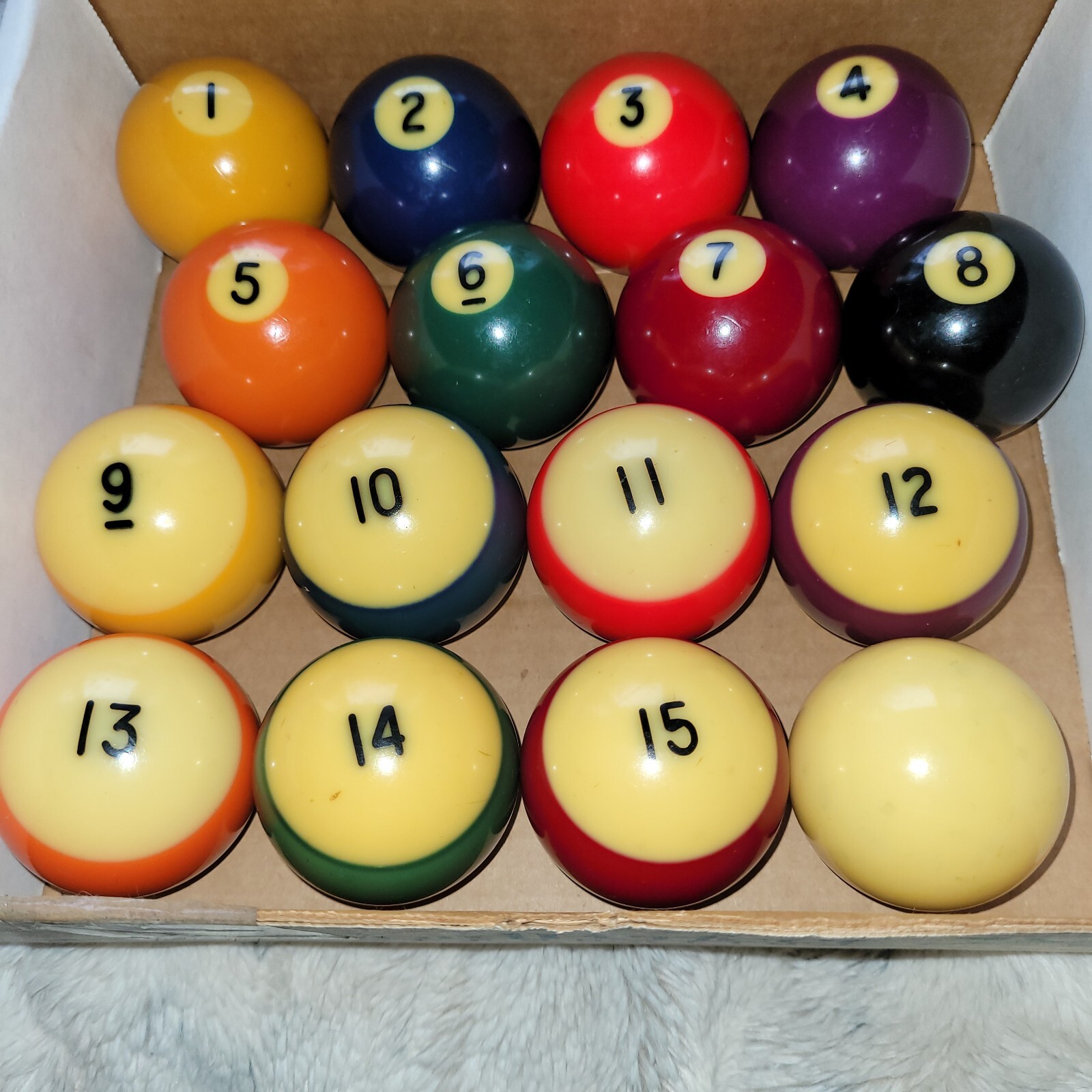 Vintage Set of Pool Table Balls 2 1/4" Inch Standard Lot of 16 "No Original Box"
