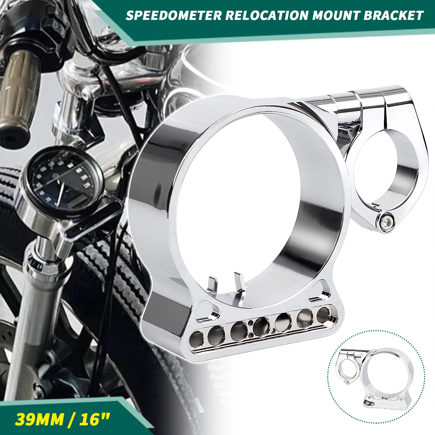 39mm Side Mount Speedometer Relocation Bracket For Harley Forty Eight Sportster