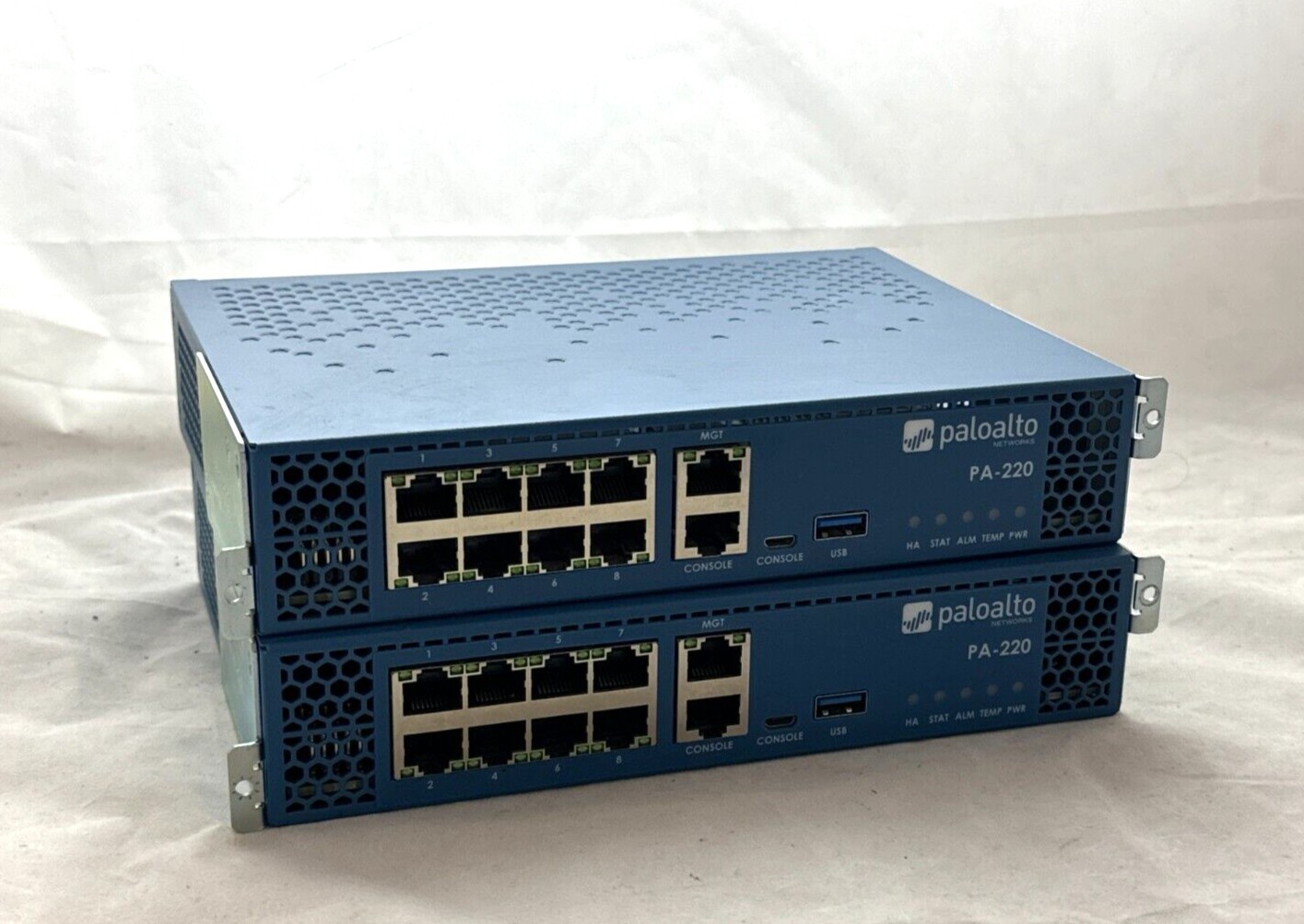 LOT OF 2 - Palo Alto PA-220 Next Gen Firewall 520-000309-00J w/ Power Adapters!