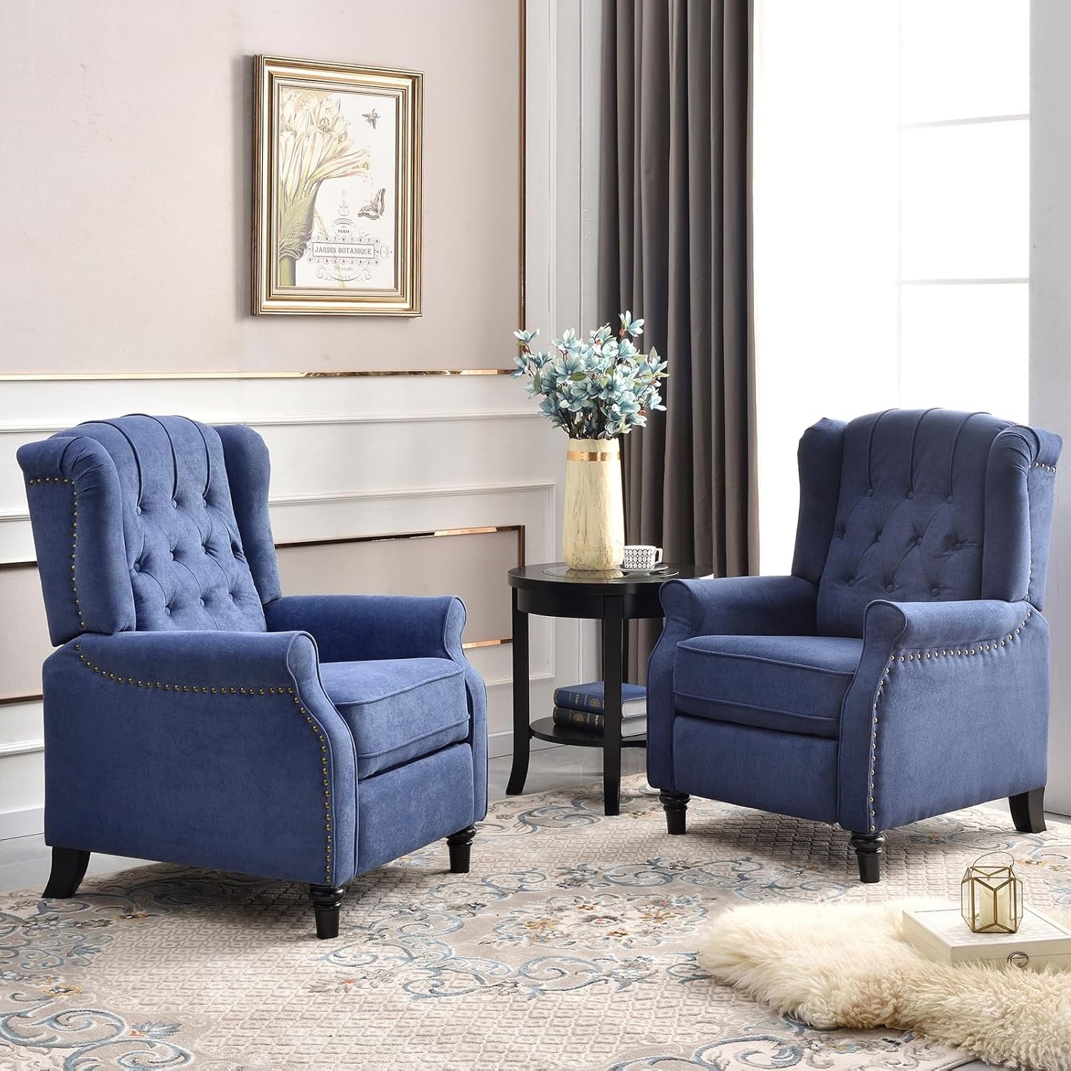 Pushba Recliner Chairs, Fabric Armchair Push Ba Recliner with