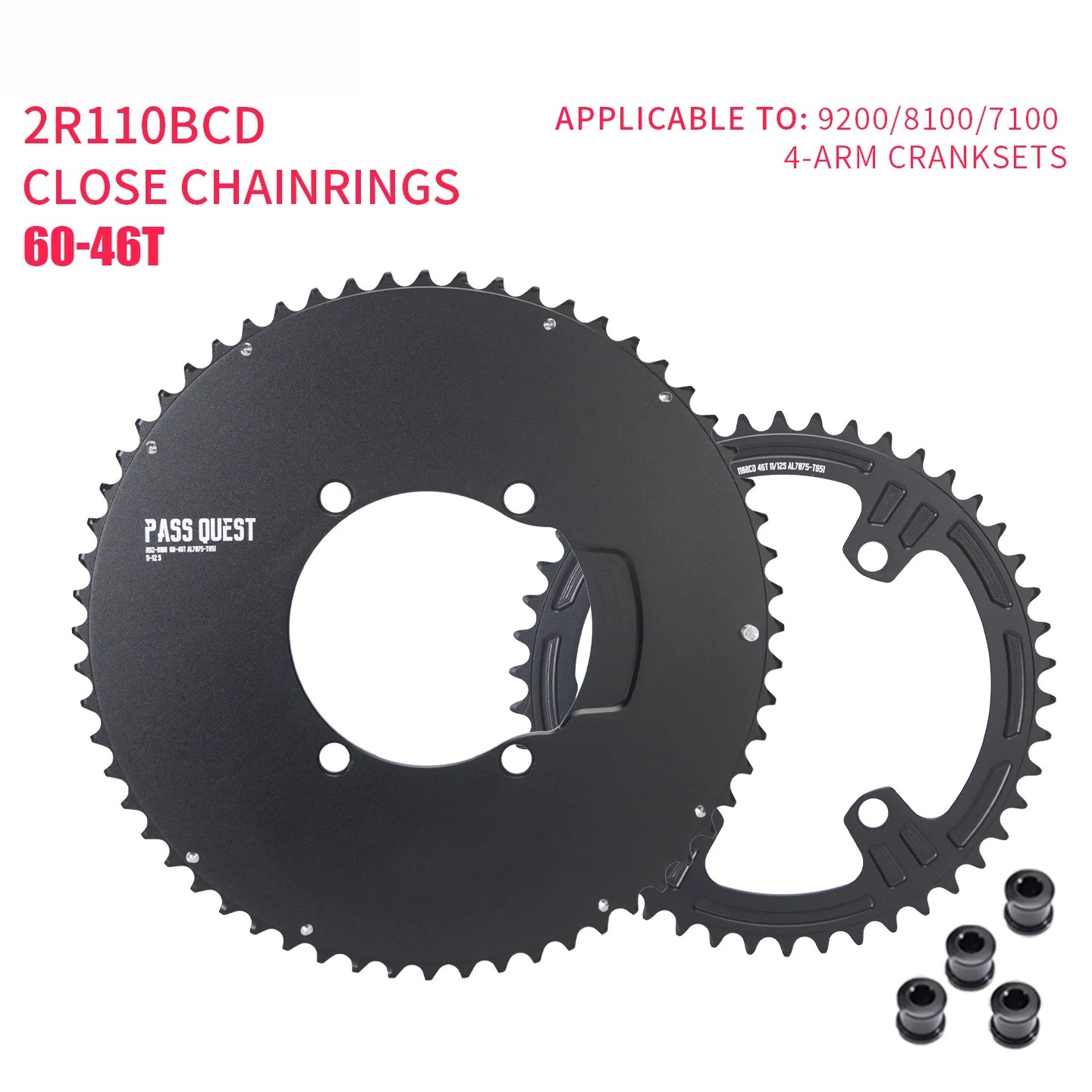110 BCD Crank Road Bicycle Double Chainring for R7100-9200 48-35T To 56-42T