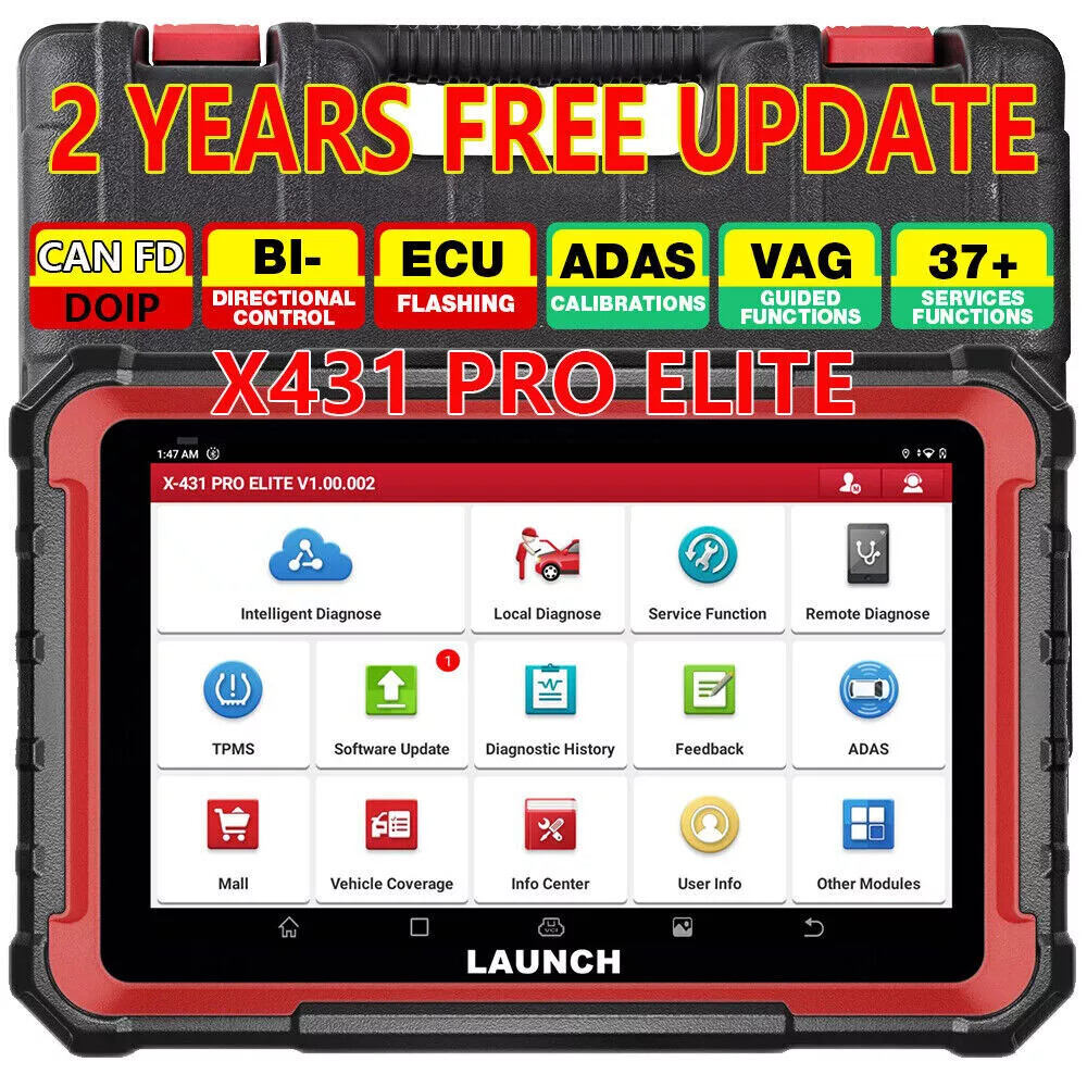 Launch X431 Pro Elite PRO5 Bidirectional OBD2 Scan Tool Key Programmer 37+ reset