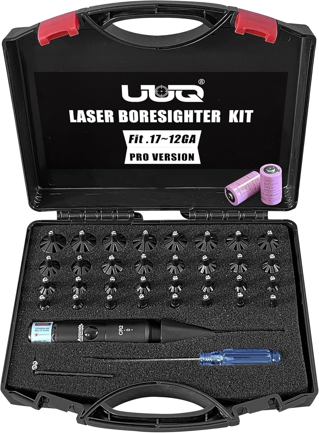 Professional Laser Bore Sight Kit with Button Switch,Red/Green Laser with 32 Ada