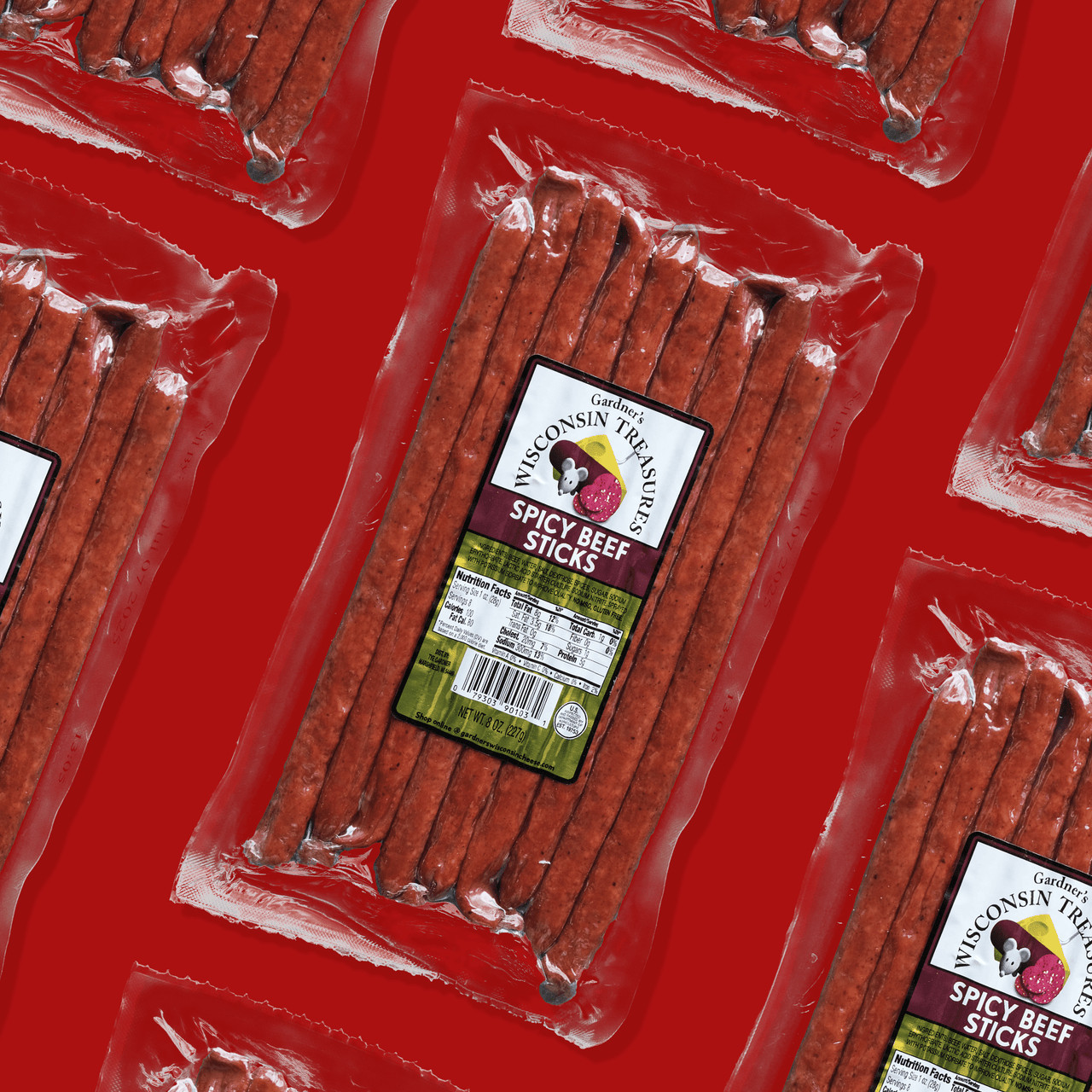 1/2 POUND BIG SPICY All Beef Meat Snack Sticks by Gardner's - One (1) 8 oz. pack