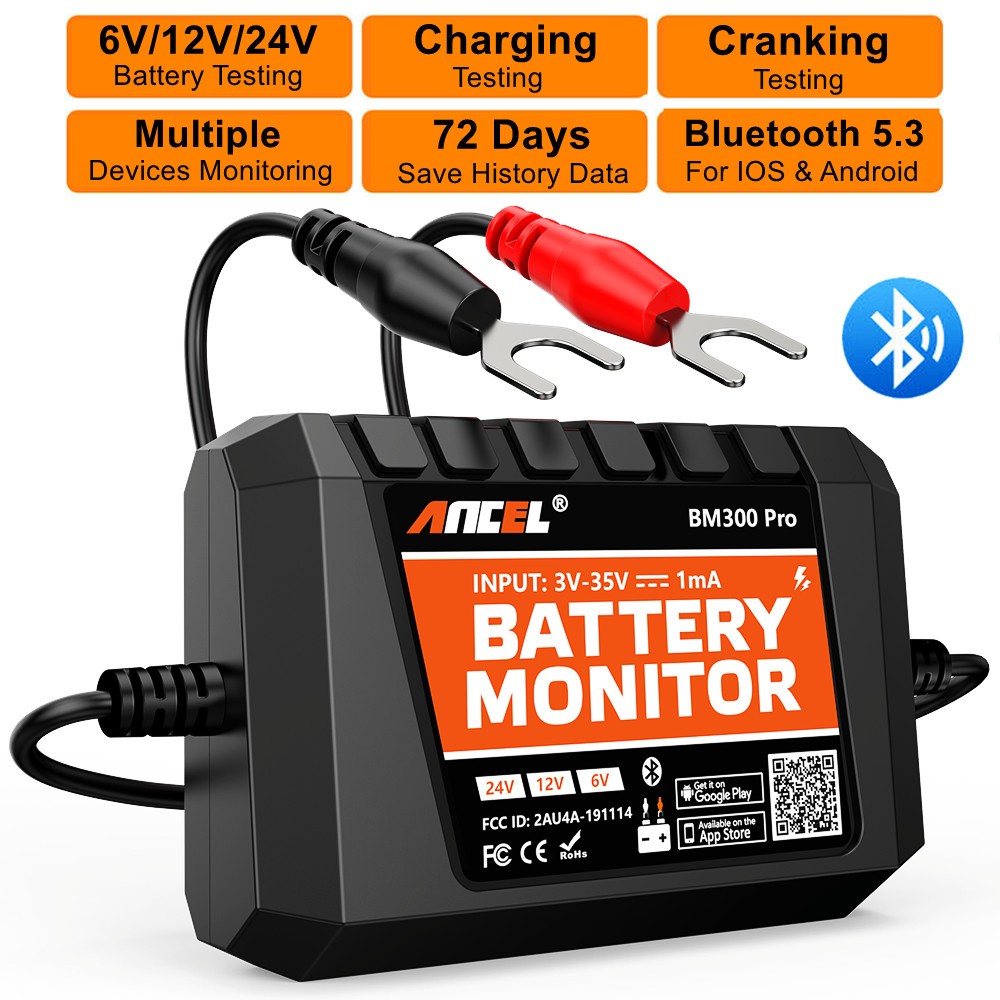 12V 6V 24V Car Battery Tester Battery Monitor​​ Voltage Charging Craking Health