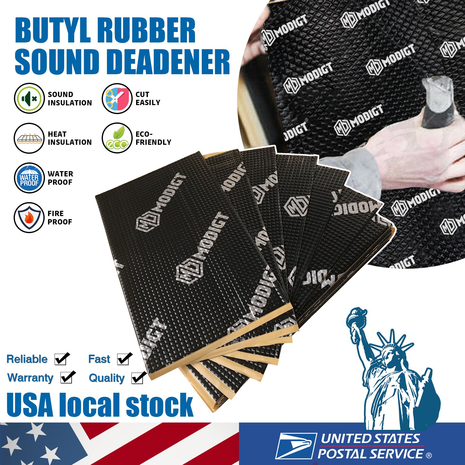 24Sqft Sound Deadener Automotive Insulation Heat Shield Noise Kill Damping Mat