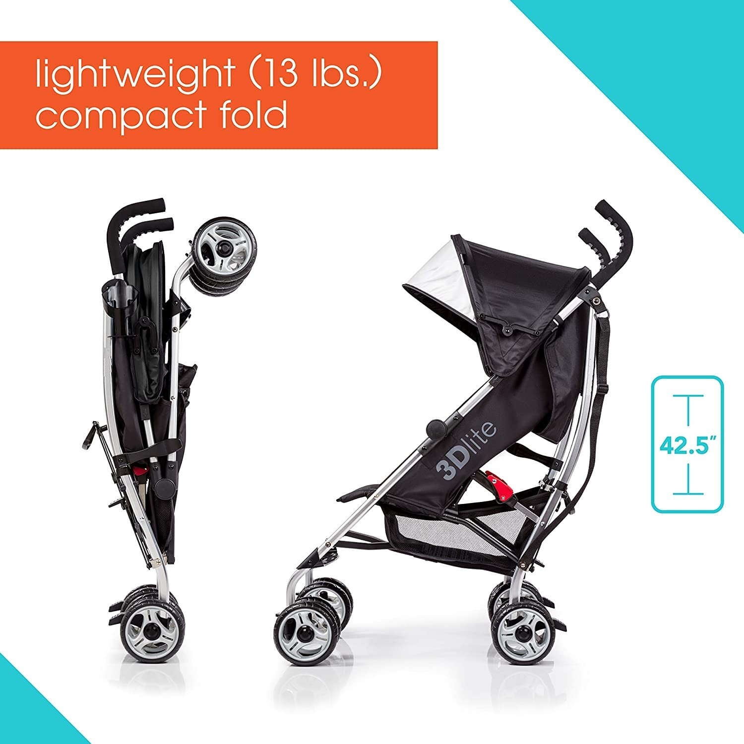 Cochecito De Bebé Práctico Cómodo Ligero Elegante Color Negro Nuevo