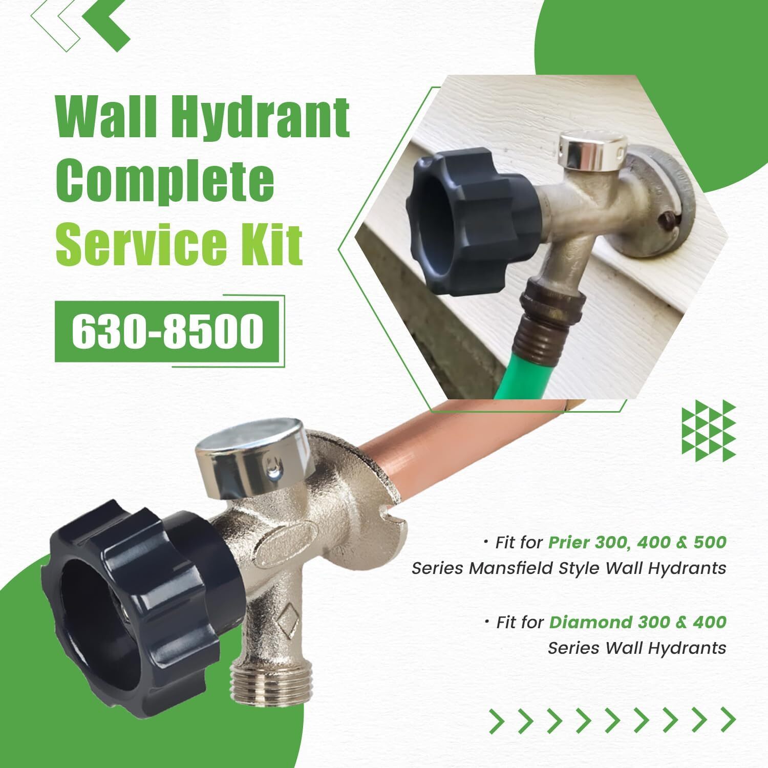 Replacement for Prier 300 400 500 630-8500 Wall Hydrant Complete Service Kit