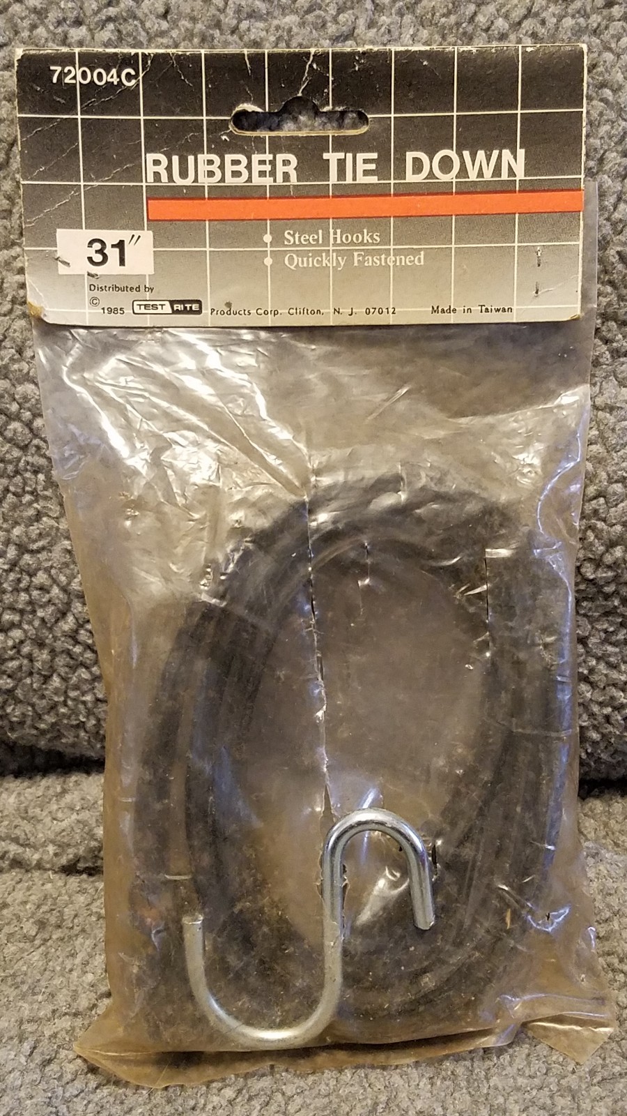 Rubber Tie Down 31 Inches Steel Hooks Quickly fastened Test Rite