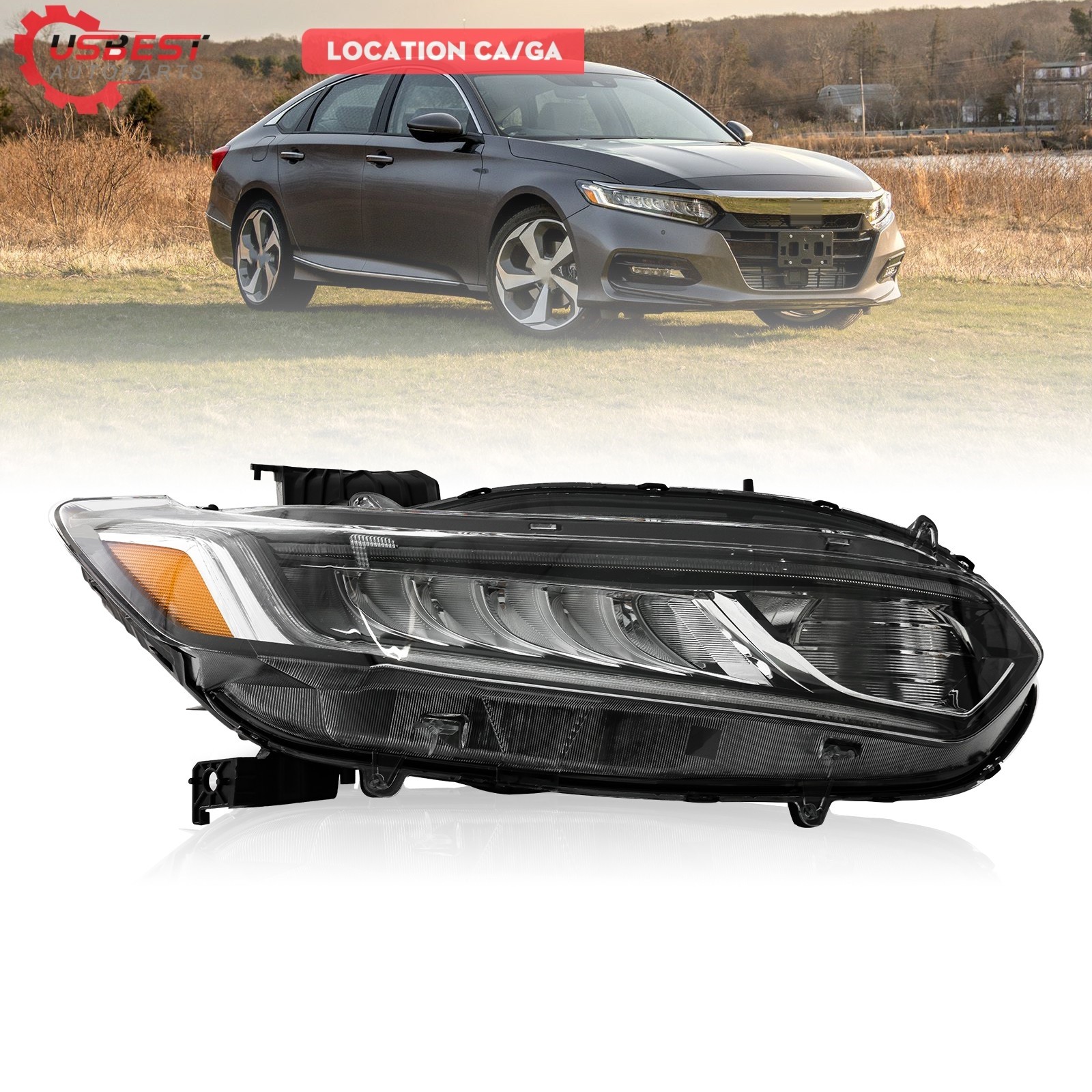 Headlight Headlamp W/LED DRL For Honda Accord 2018-2020  Passenger Right Side RH