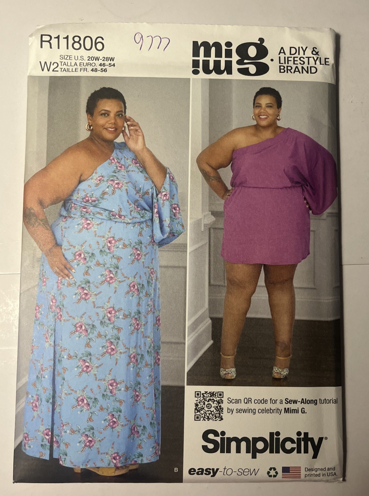 Simplicity 9777 MIMI G Women's Caftan in 2 Lengths Sz 20W-28W New/Uncut