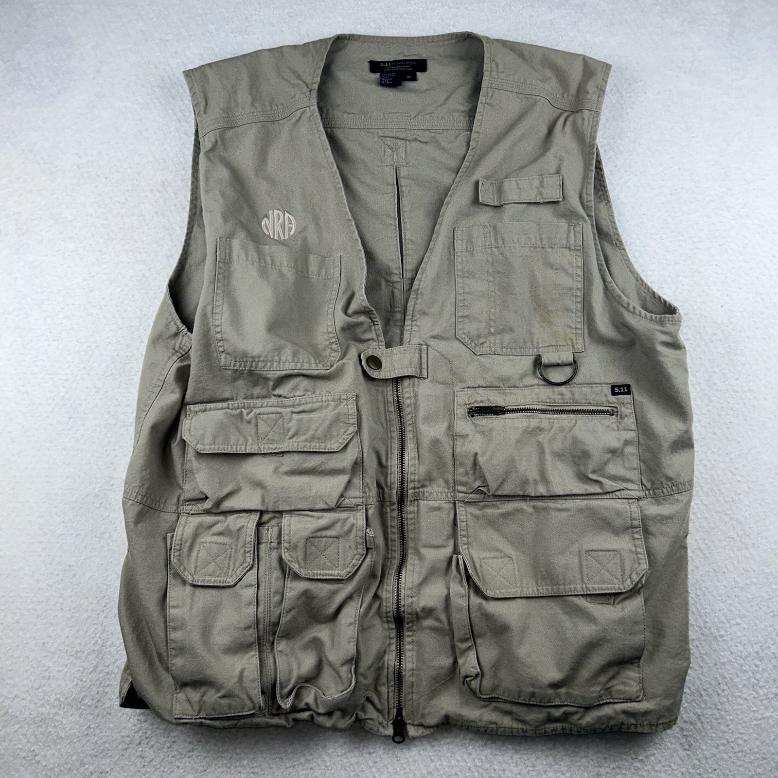 5.11 Tactical Cargo Vest Mens XL Beige NRA Hunting Fishing Style 80001 + HOLSTER