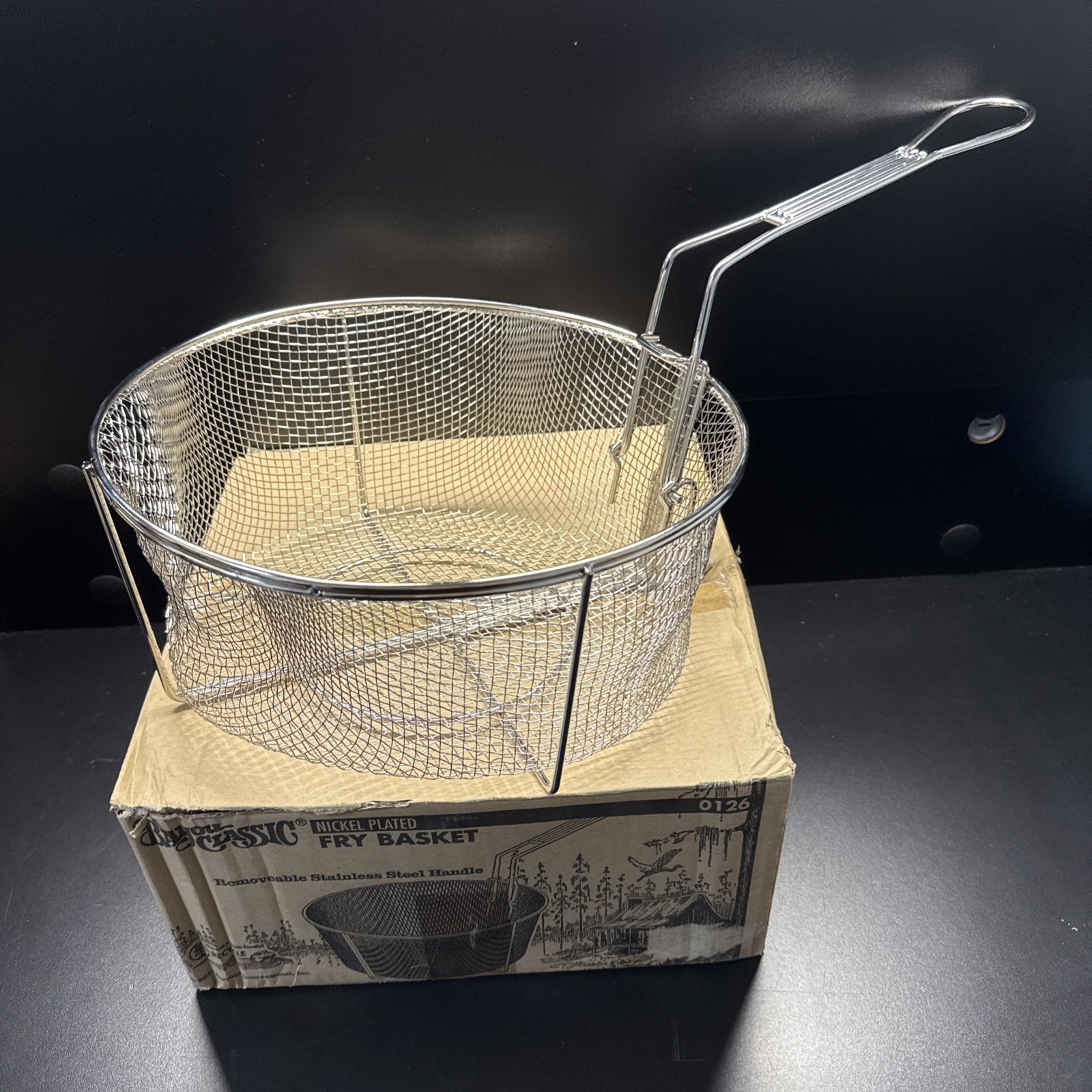 NEW Bayou Classic 0126 Nickel Plated Fry Basket, 11" W  x 5.5" H 6645055
