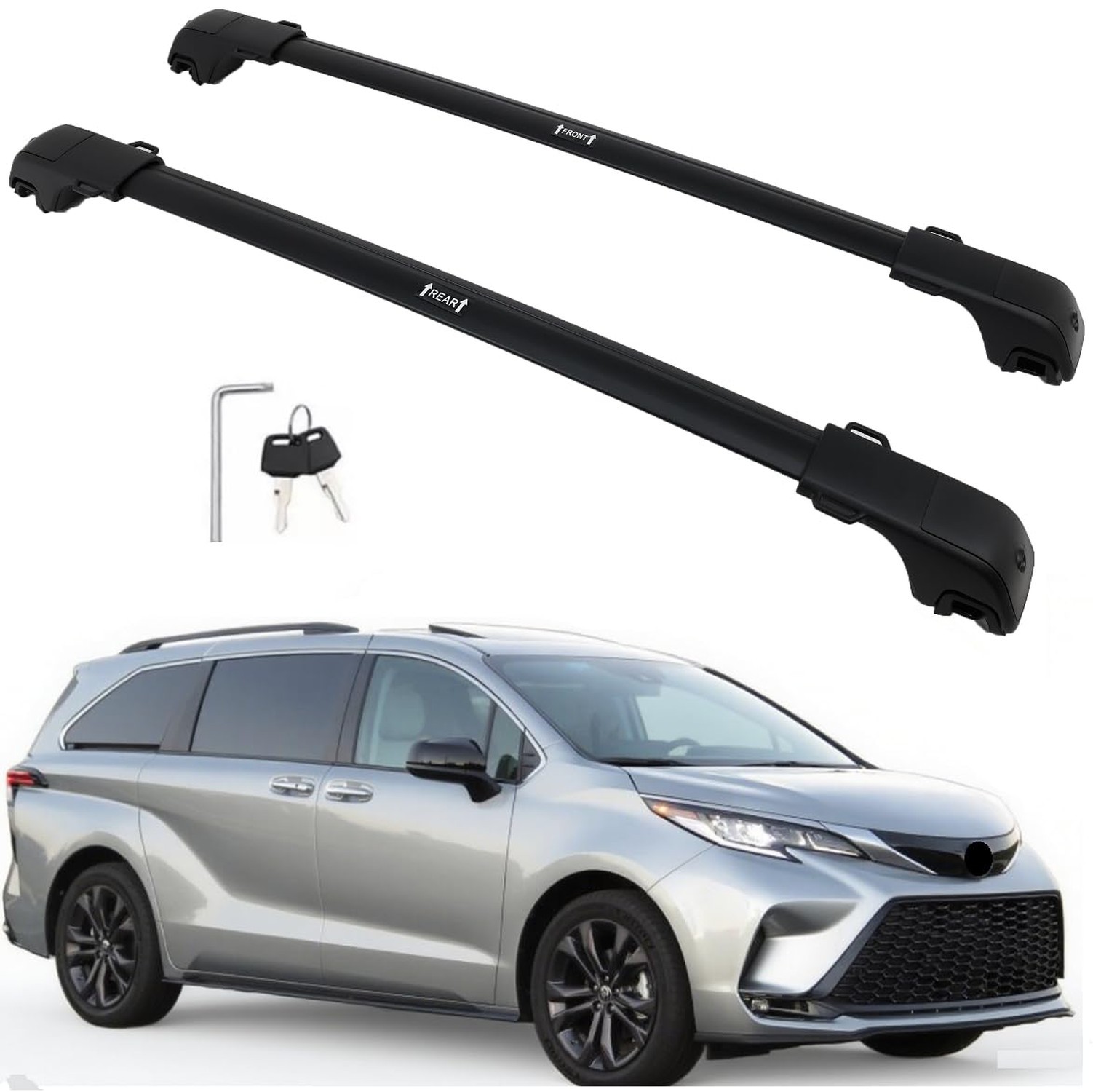 Upgraded 260lbs Cargo Carrier for Toyota Sienna 2021-2025 2026 Roof Rack Cros...