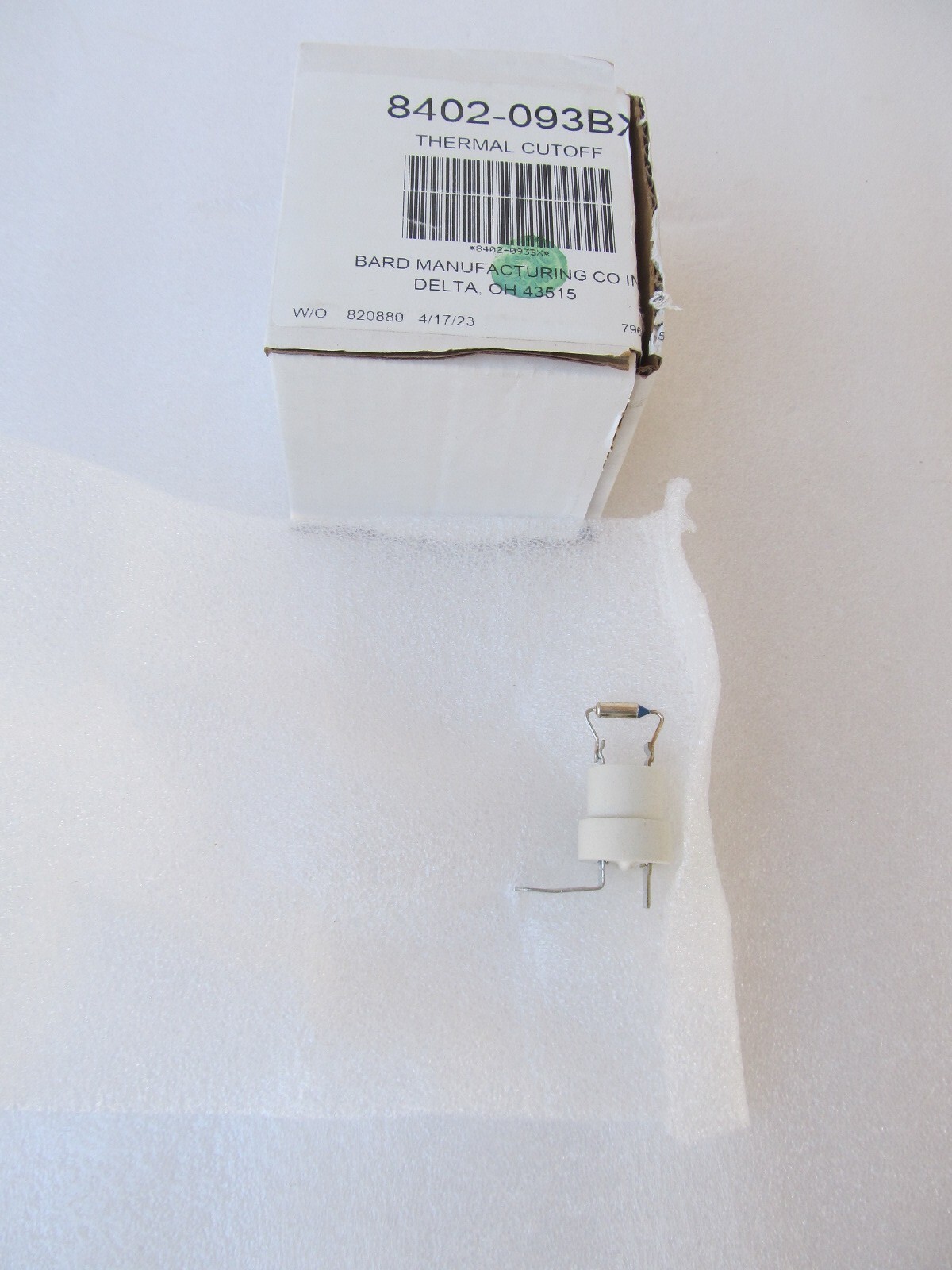 BARD 8402-093BX / 8402093BX Thermal Cutoff New Open Box