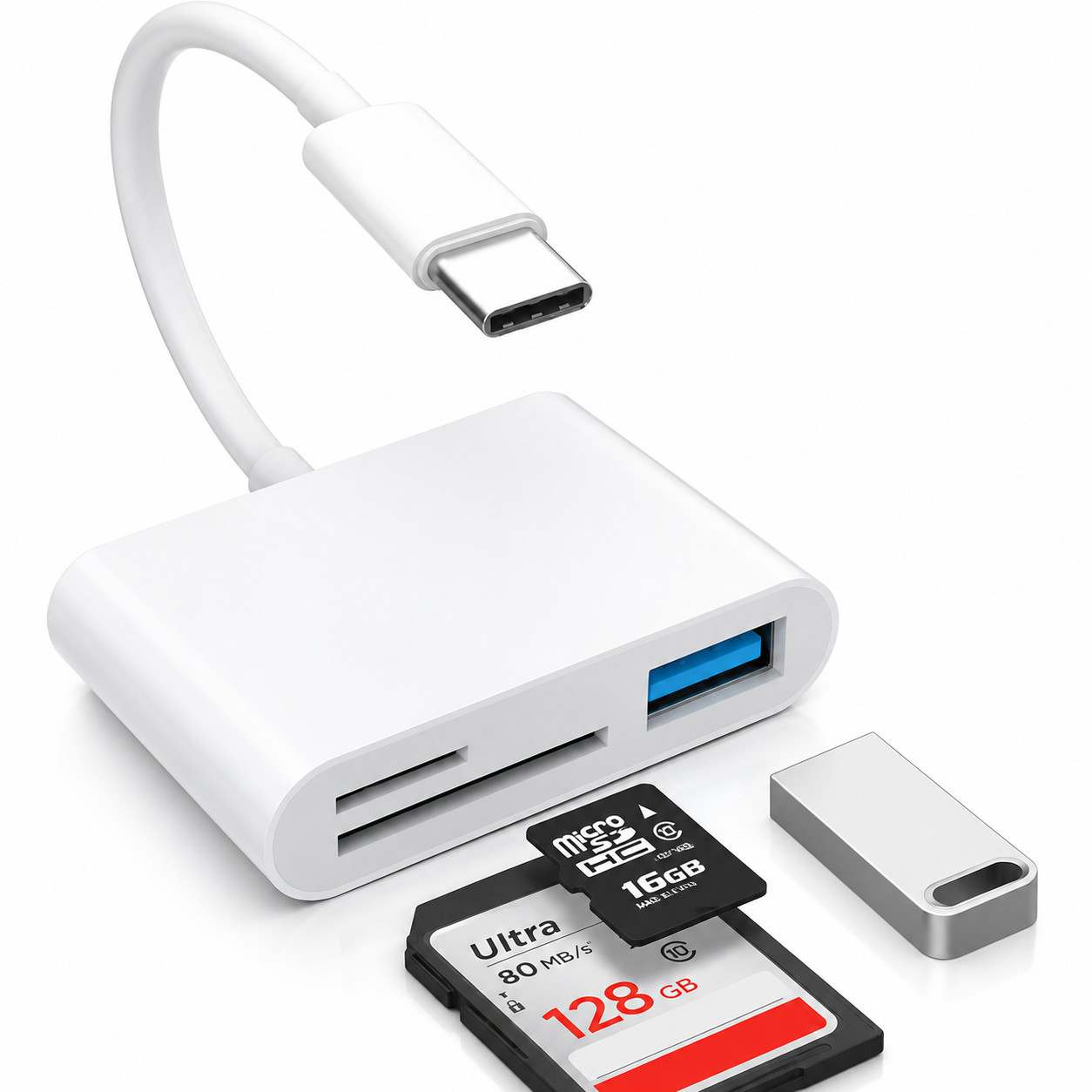 3-in-1 USB 3.0 Type-C Flash Drive SD/TF Card Reader Adapter