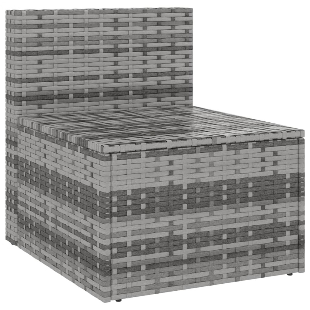 Garden Middle Sofa Grey PE rattan, powder-coated steel Medium