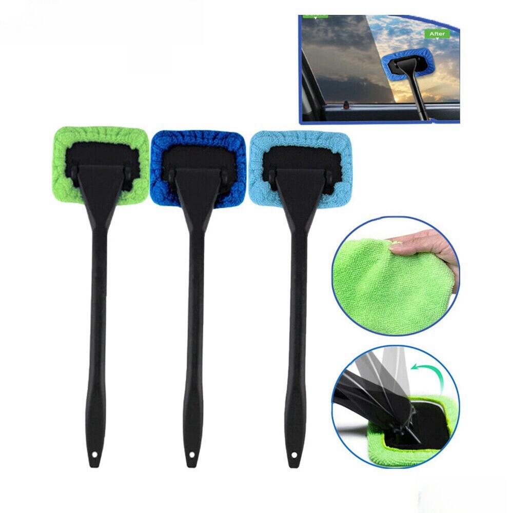 3 Pack Window Windshield Cleaning Tool Microfiber Car Wiper Cleaner Glass Brush