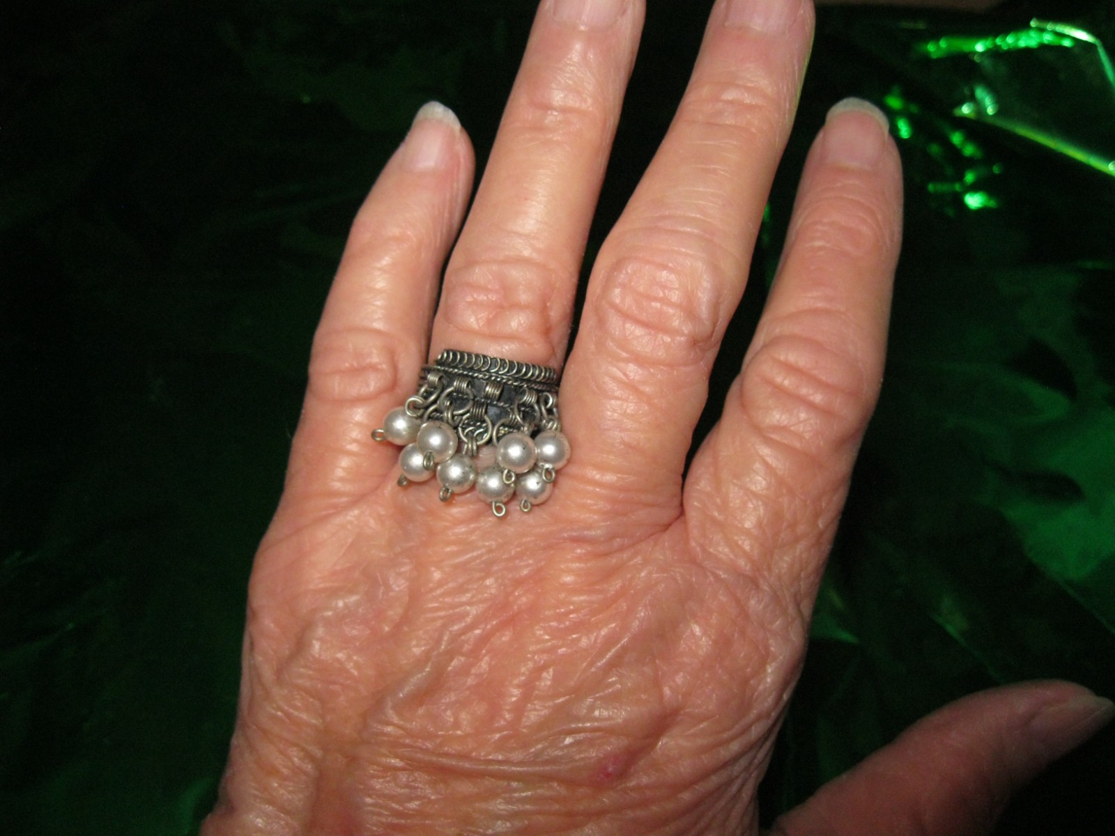 Ring with Dangle Beads