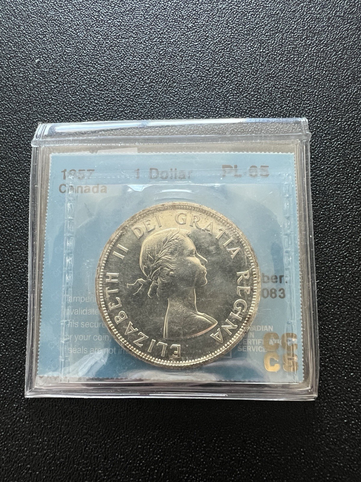 Canada George VI Silver Dollar 1957 - ICCS PL65