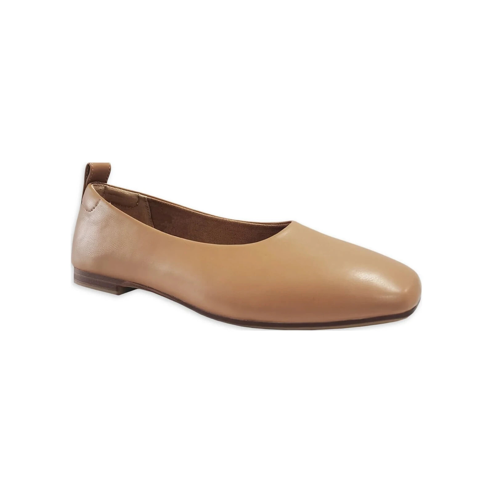 Time and Tru Women's Soft Square Toe Ballet Flats 9 Camel Brown
