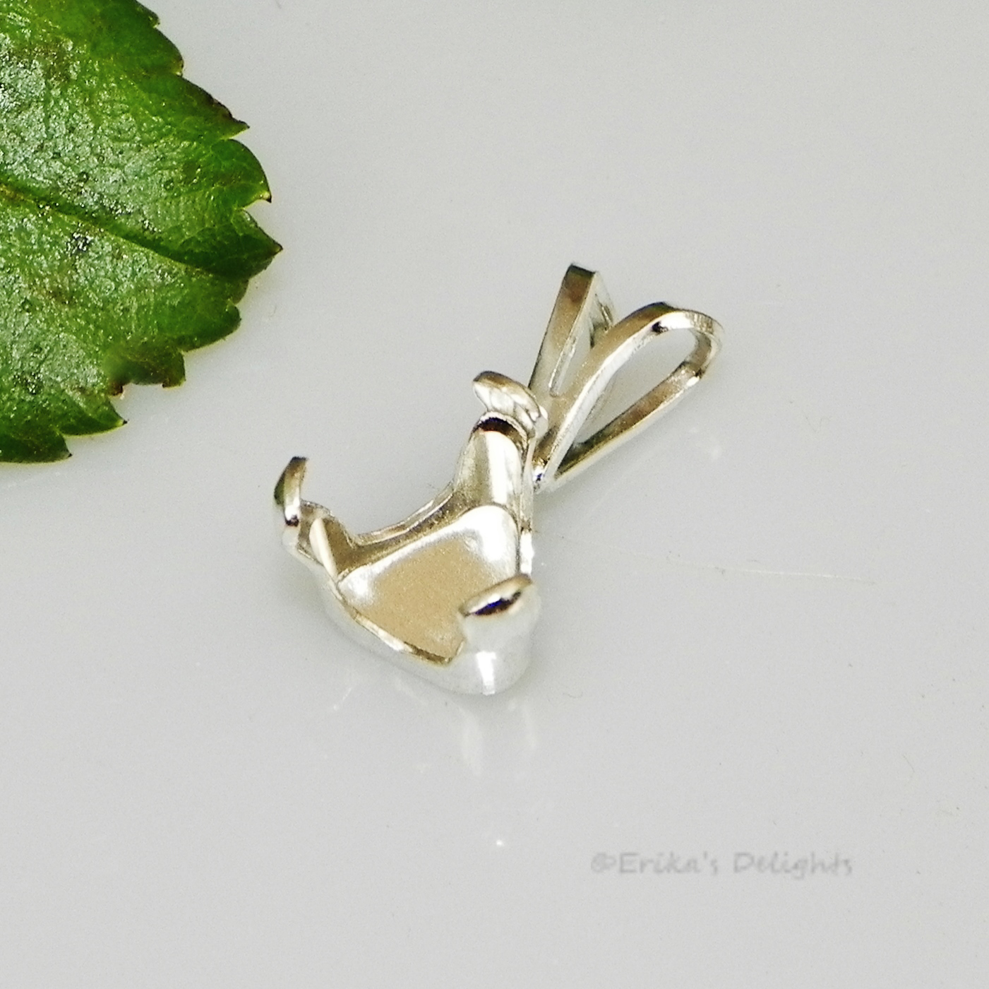 4mm TRILLION Snap Tite  Sterling Silver Pendant Setting