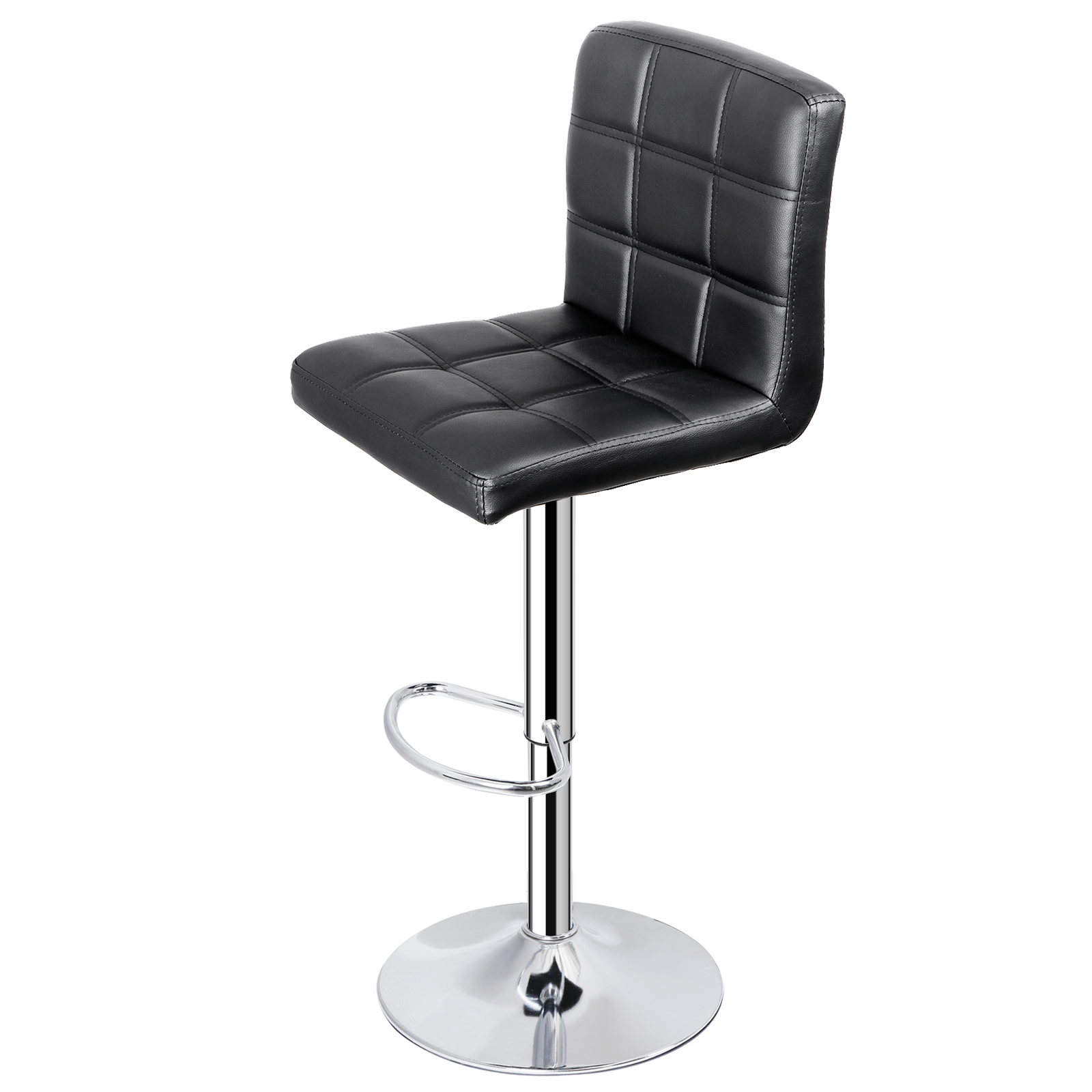 4 PCS Adjustable Swivel PU Leather Bar Stools Chairs with Back Living Room