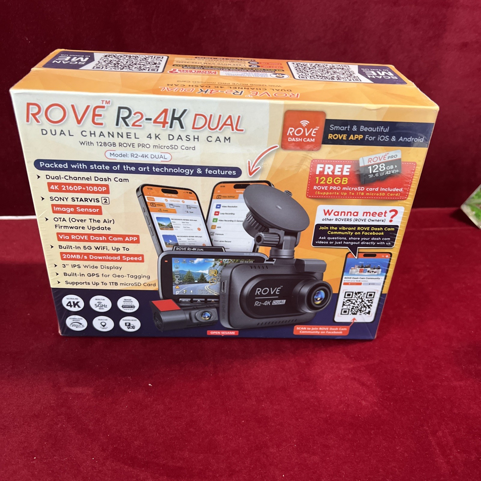 Rove R2-4K Dash Cam for Cars Ultra HD 2160P Dash Camera Built-In Wi-Fi  6 & GPS