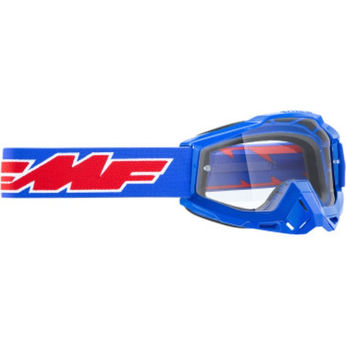 F-50047-00002 - FMF Youth PowerBomb Rocket Goggles Blue - Clear Lens
